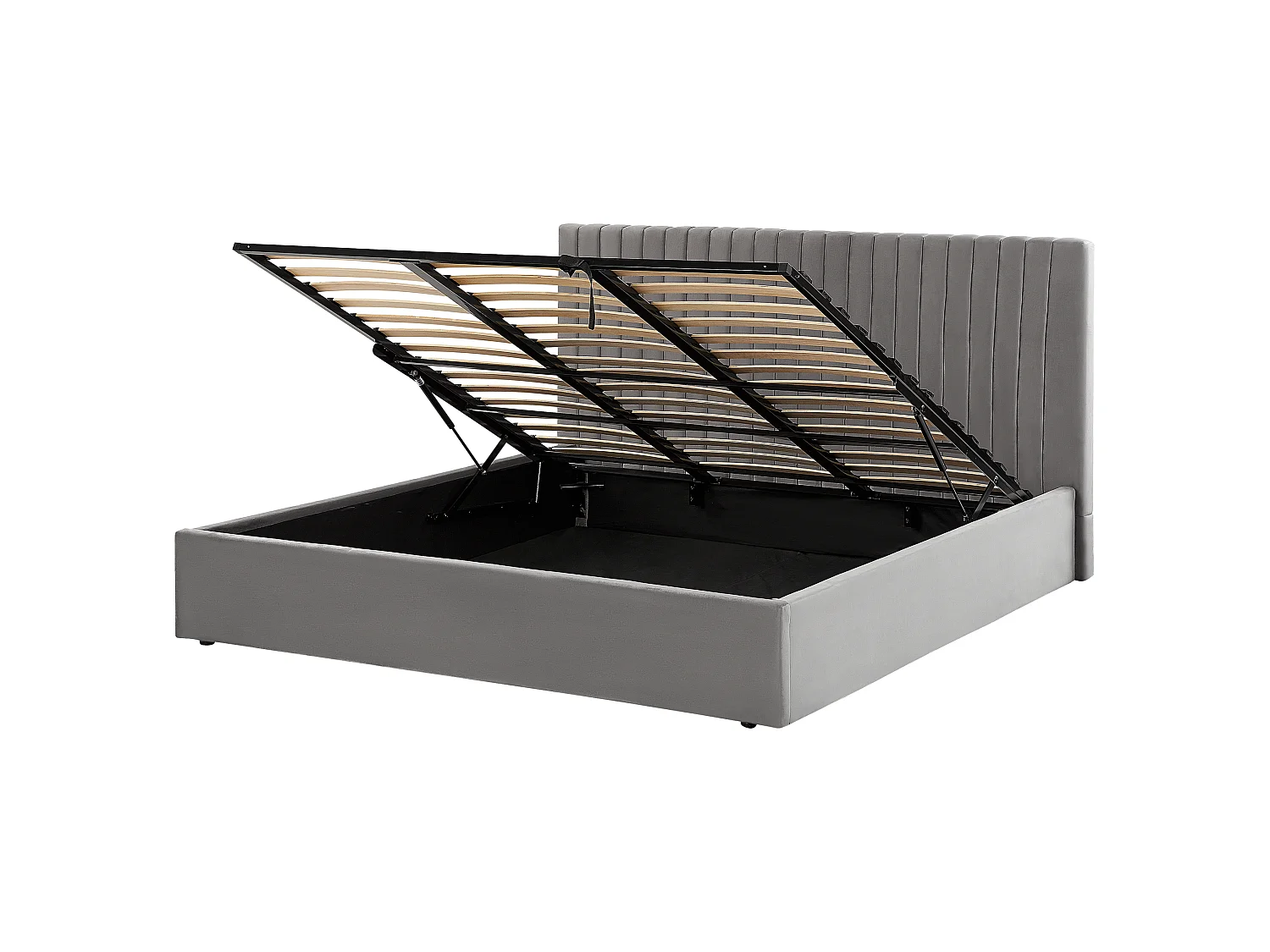 Bed met opbergruimte Fluweel VION 180 x 200 cm Grijs