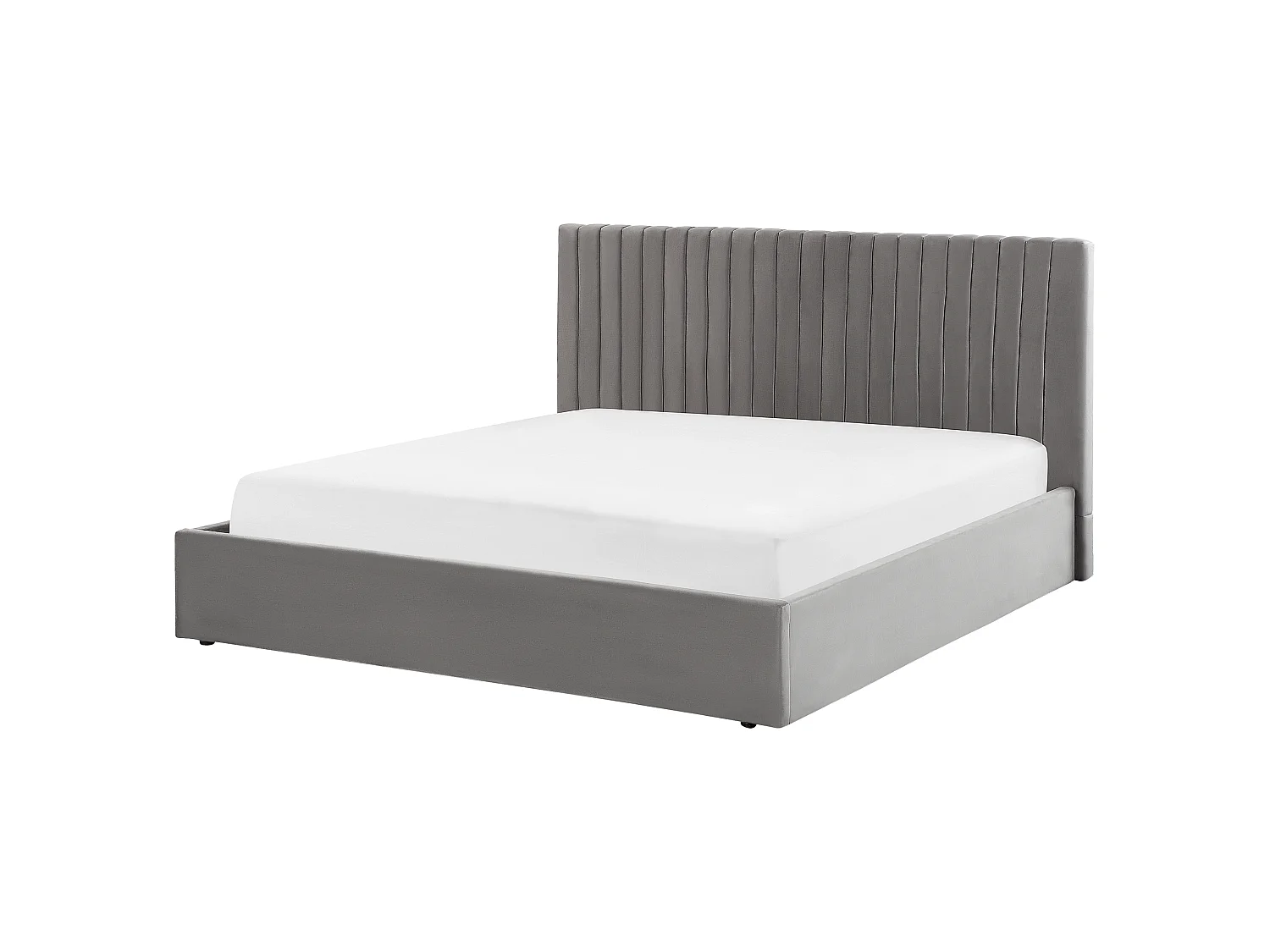 Bed met opbergruimte Fluweel VION 180 x 200 cm Grijs