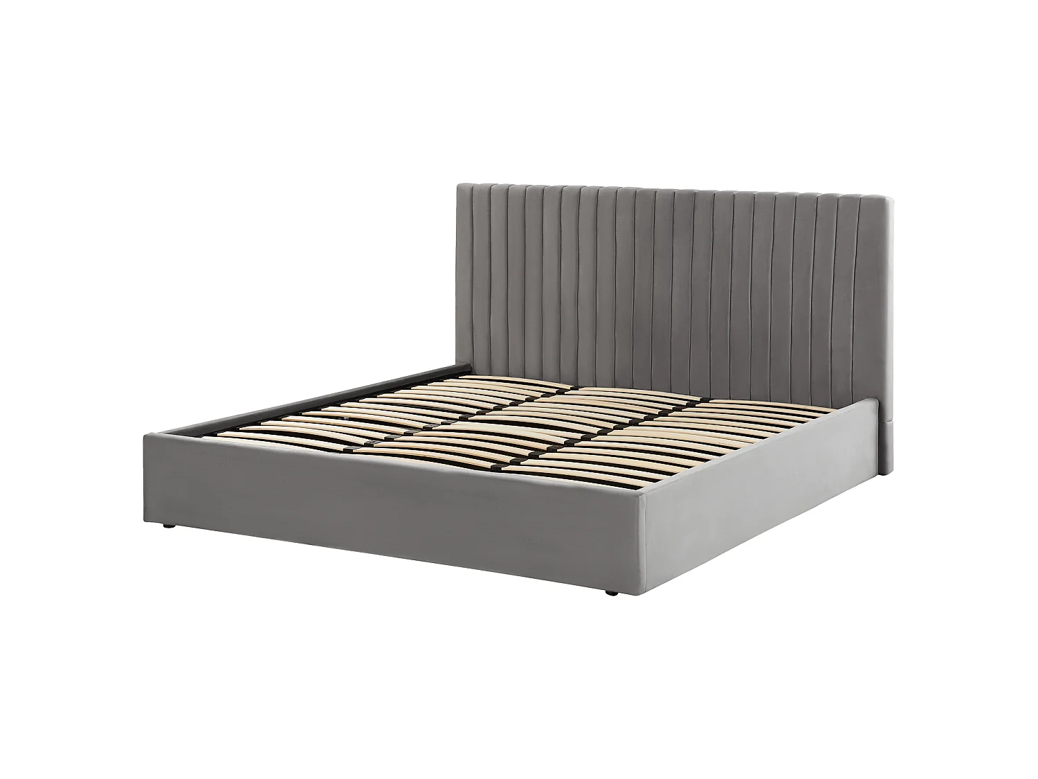 Bed met opbergruimte Fluweel VION 180 x 200 cm Grijs