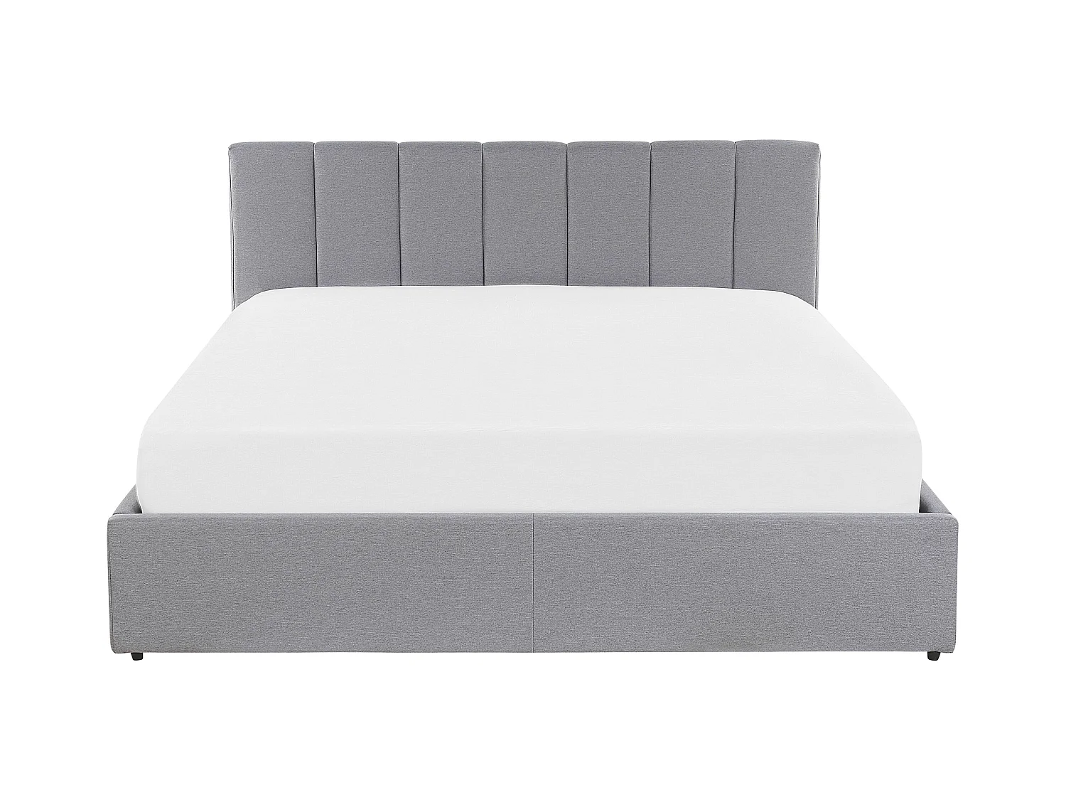 Cama con almacenaje Tela DREUX 160 x 200 cm Gris claro
