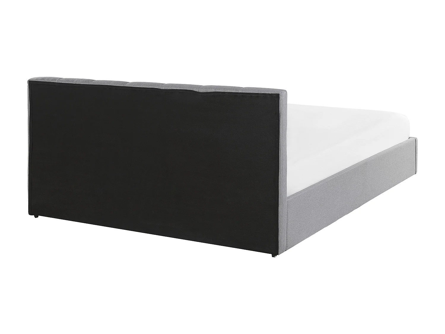 Letto con ottomano Tessuto DREUX 160 x 200 cm Grigio chiaro