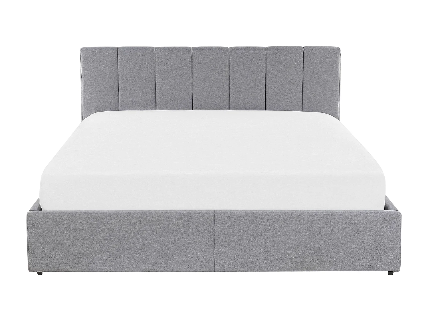 Cama baú Tecido DREUX 160 x 200 cm Cinzento claro