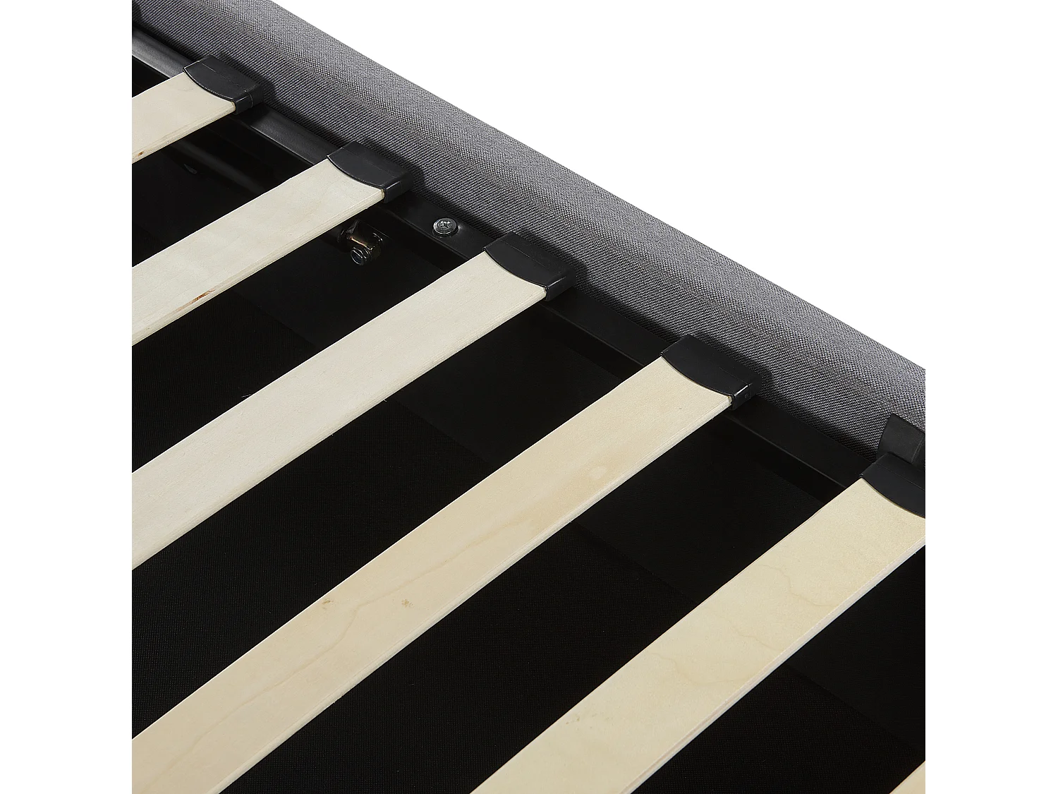 Cama baú Tecido DREUX 160 x 200 cm Cinzento claro