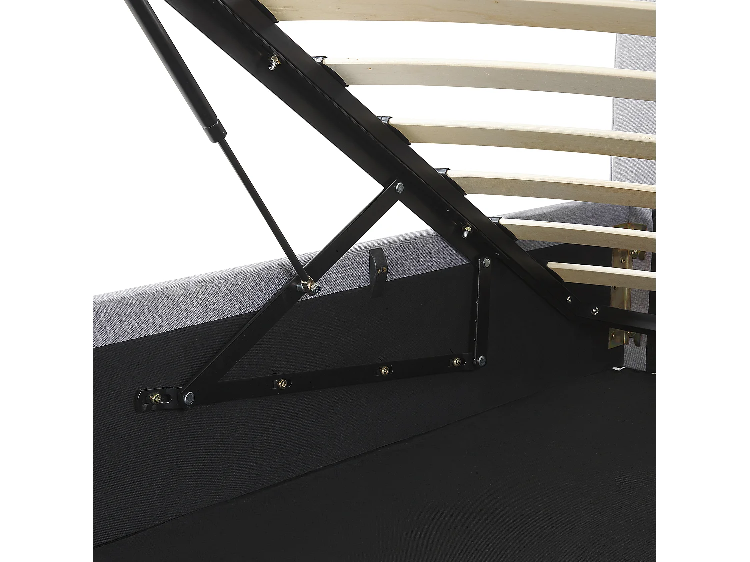 Letto con ottomano Tessuto DREUX 160 x 200 cm Grigio chiaro