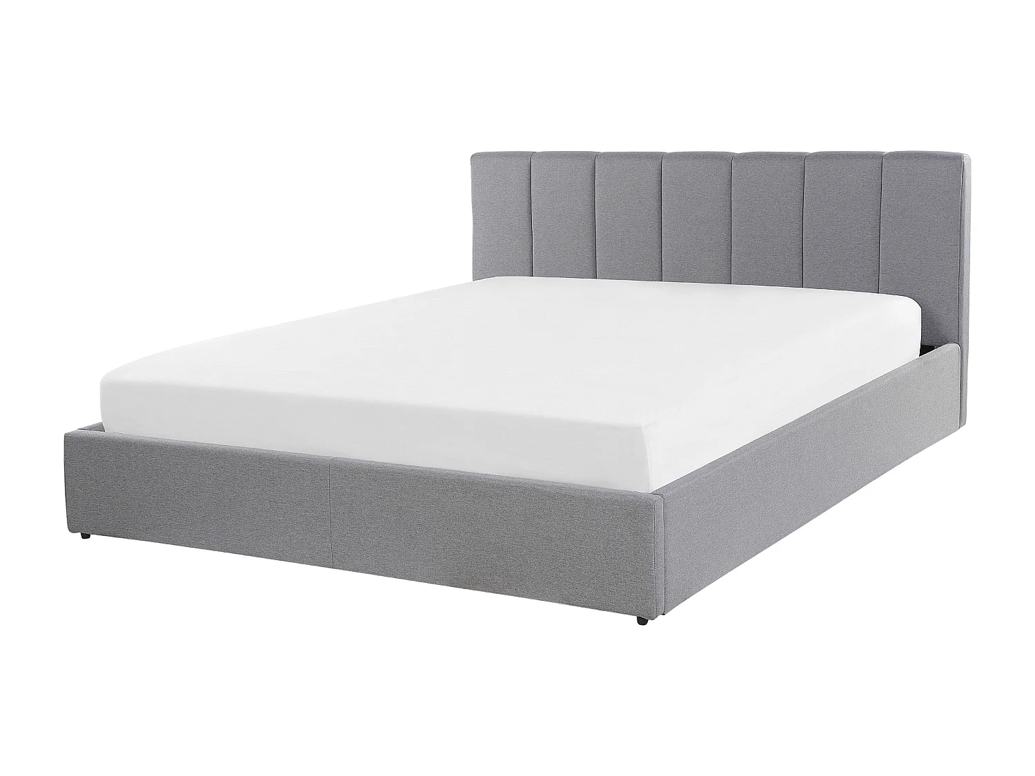 Lit ottoman Tissu DREUX 160 x 200 cm Gris clair