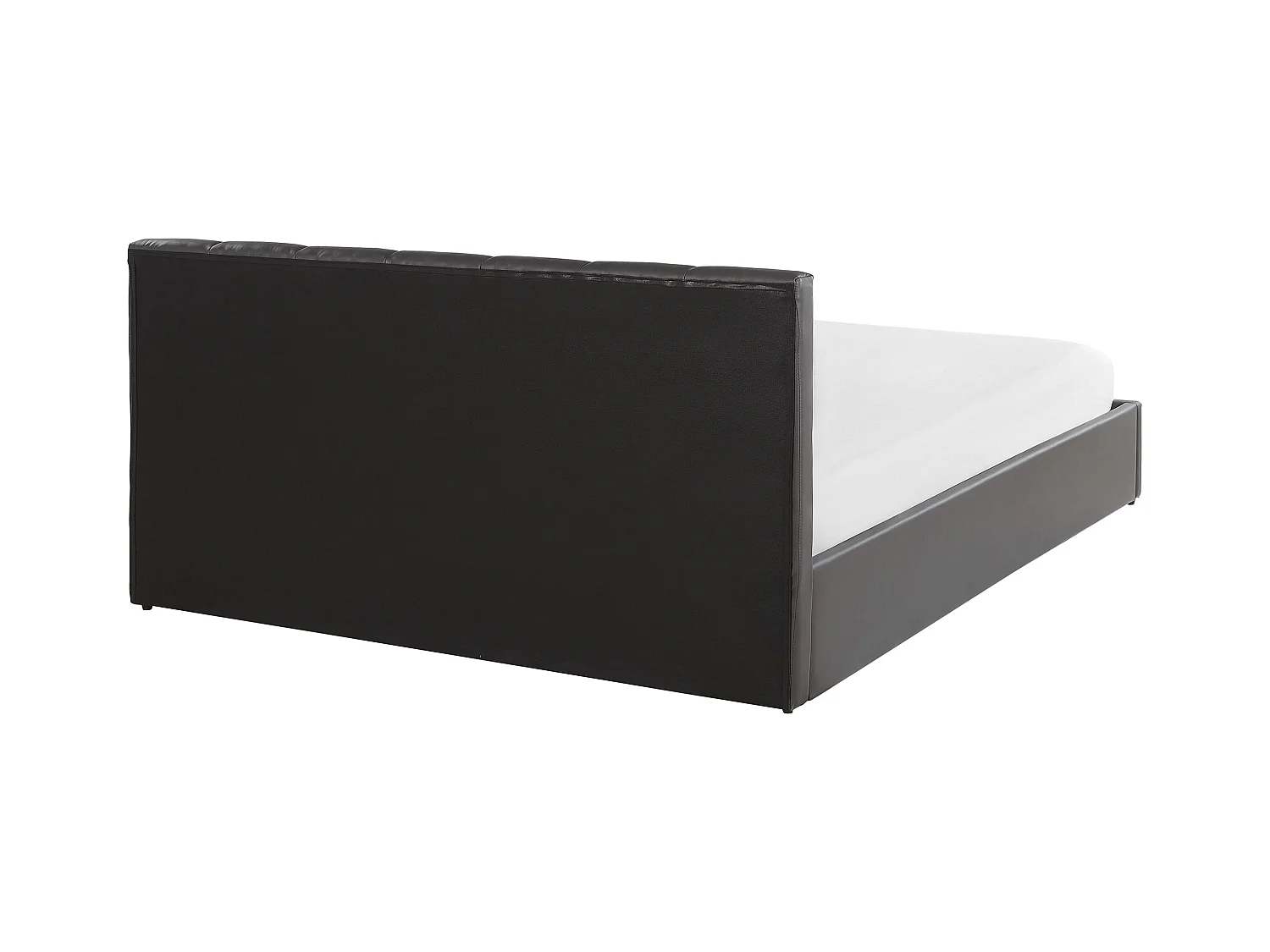 Lit ottoman Cuir PU DREUX 160 x 200 cm Gris foncé