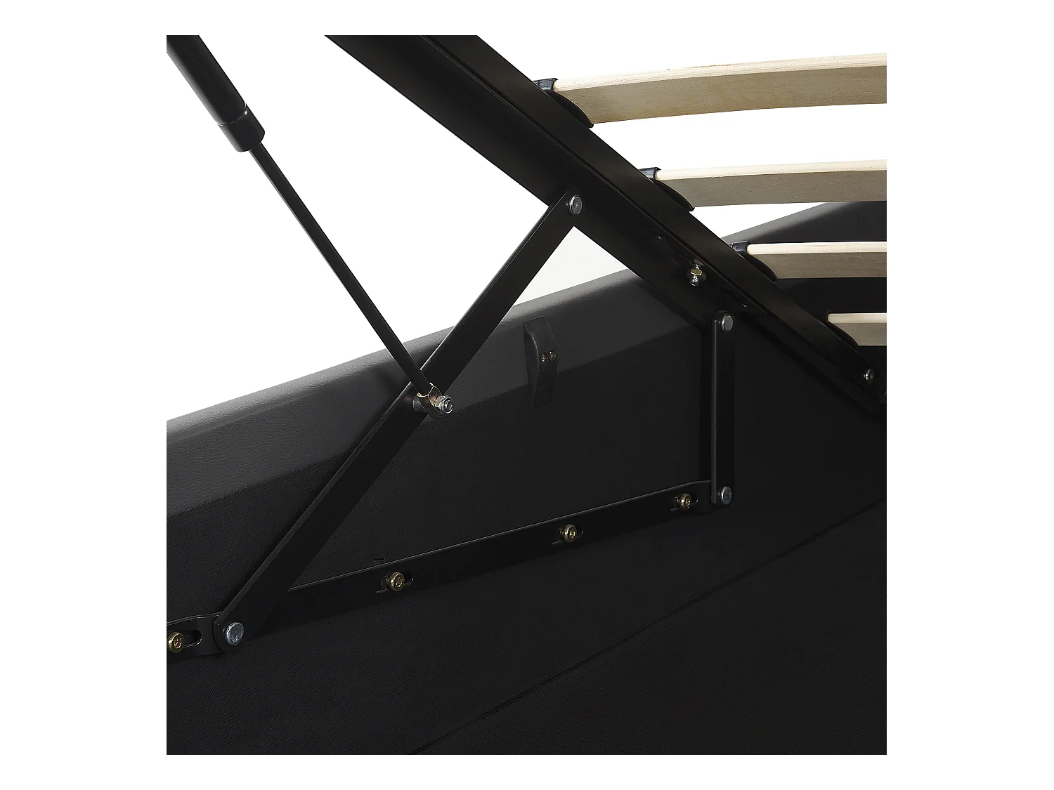 Lit ottoman Cuir PU DREUX 160 x 200 cm Gris foncé