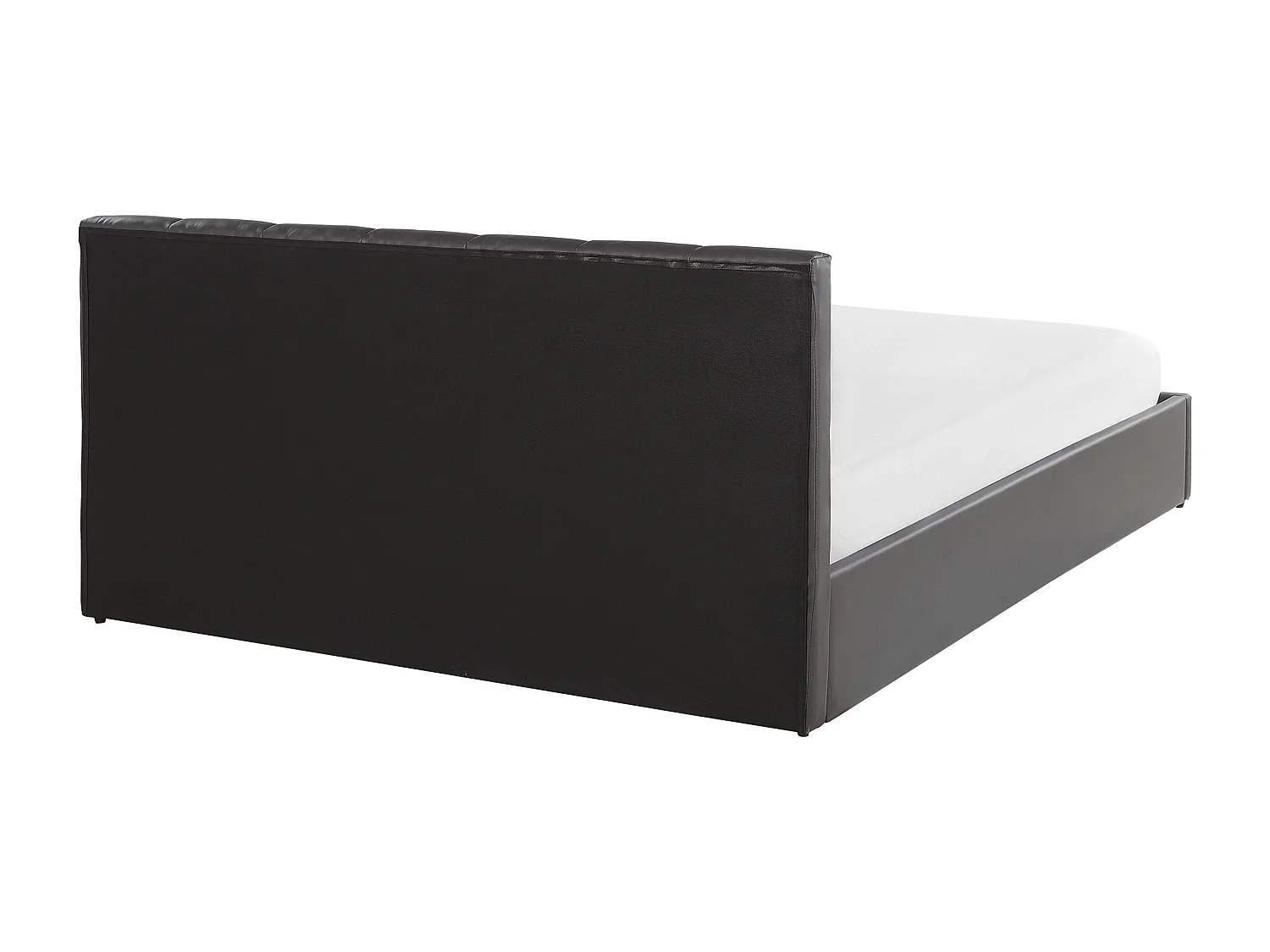 Lit ottoman Cuir PU DREUX 160 x 200 cm Gris foncé