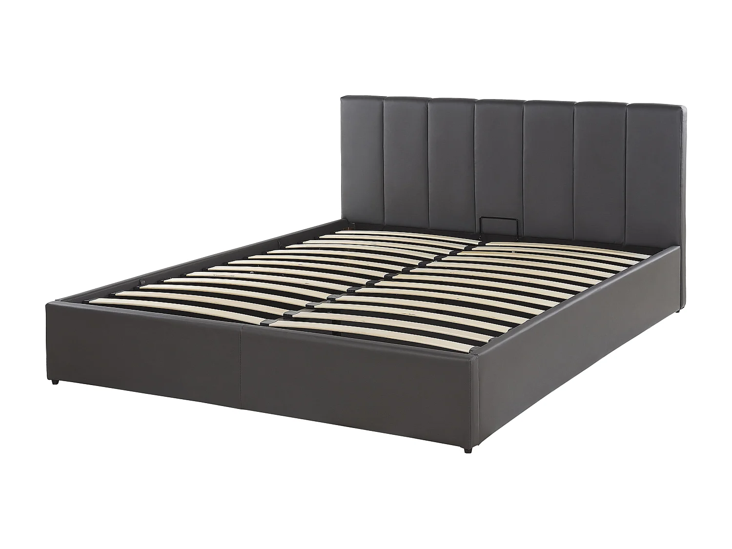 Letto contenitore Pelle sintetica DREUX 160 x 200 cm Grigio scuro