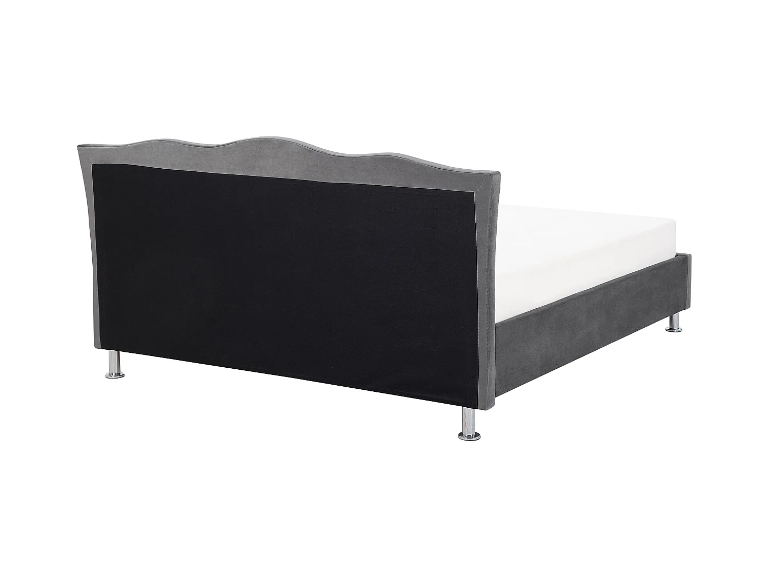 Bed Fluweel METZ 180 x 200 cm Donkergrijs