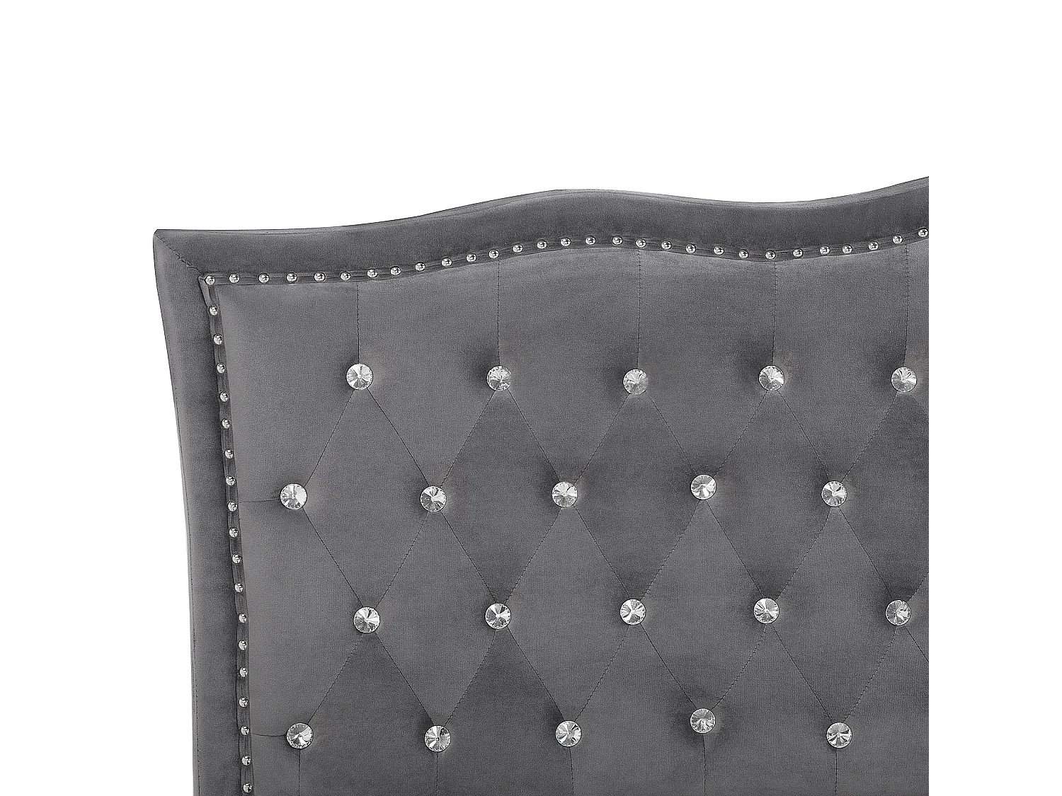 Bed Fluweel METZ 180 x 200 cm Donkergrijs