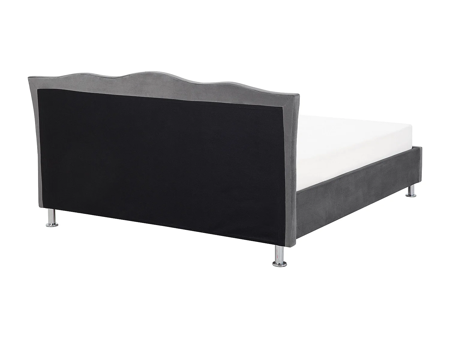 Cama Veludo METZ 180 x 200 cm Cinzento escuro