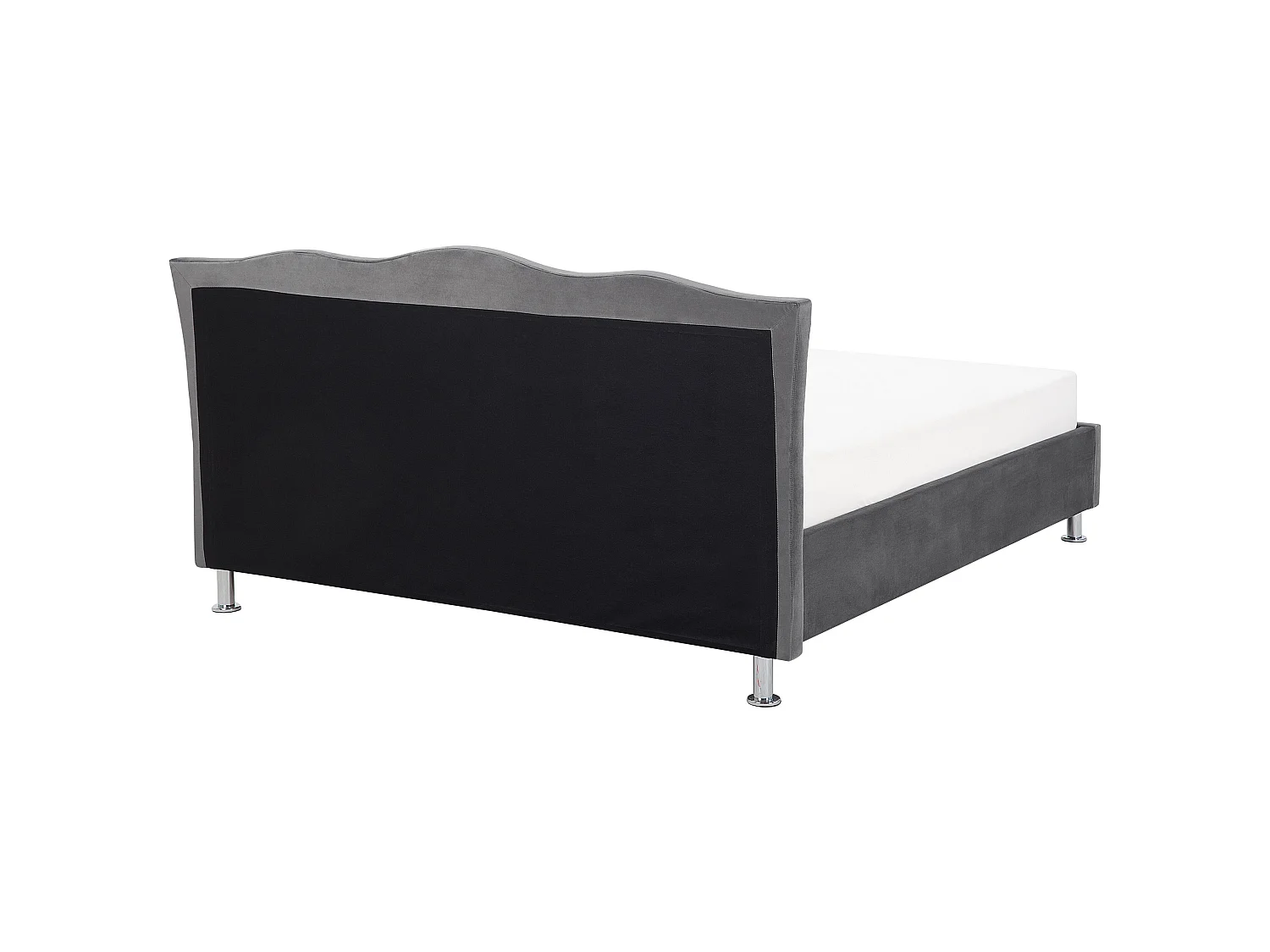 Lit avec sommier Velours METZ 180 x 200 cm Gris foncé