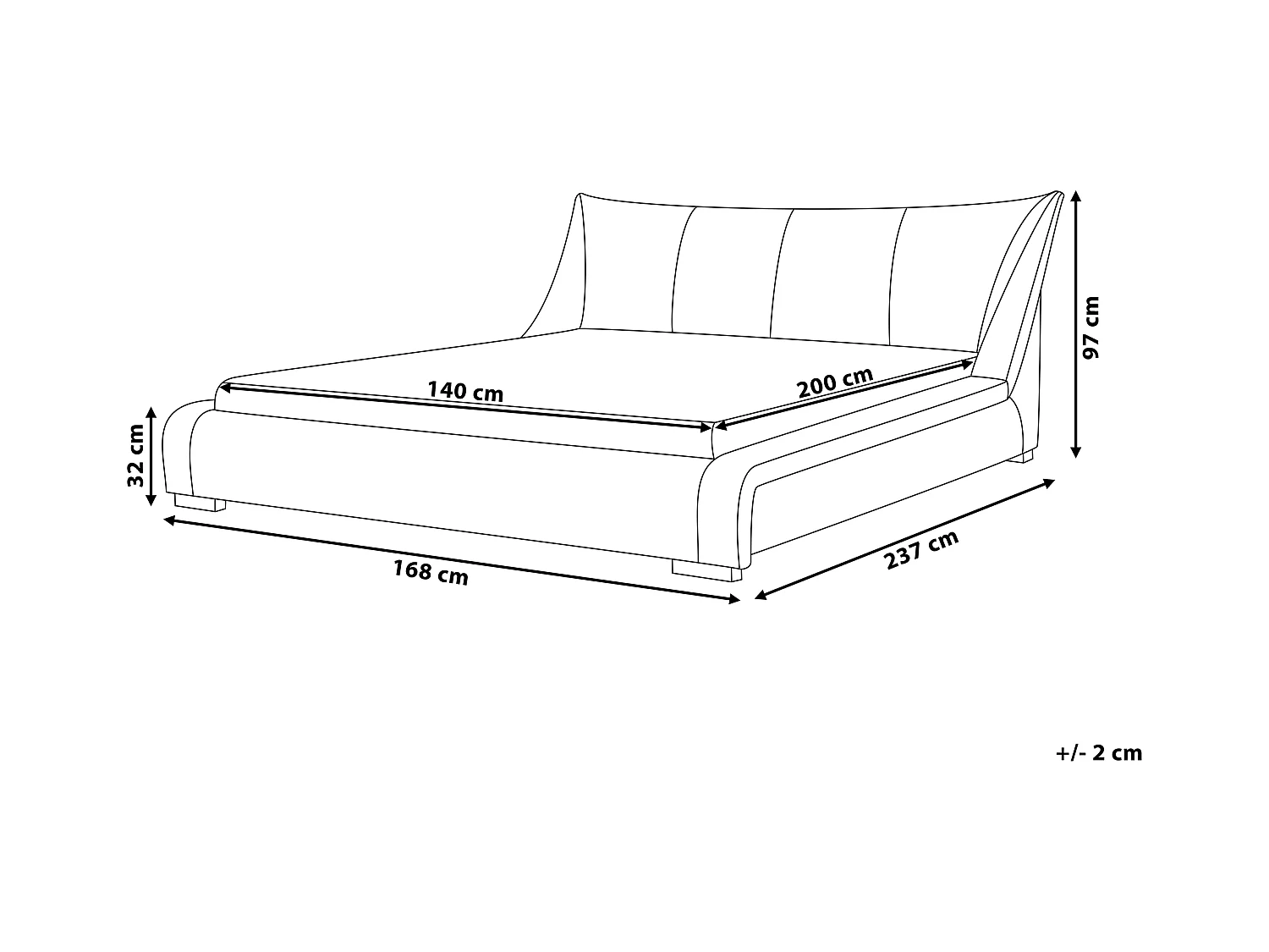 Bed Leer NANTES 140 x 200 cm Gebroken wit