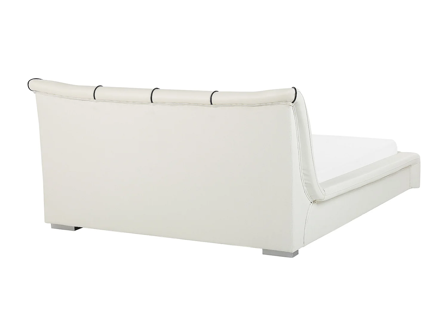 Bed Leer NANTES 140 x 200 cm Gebroken wit