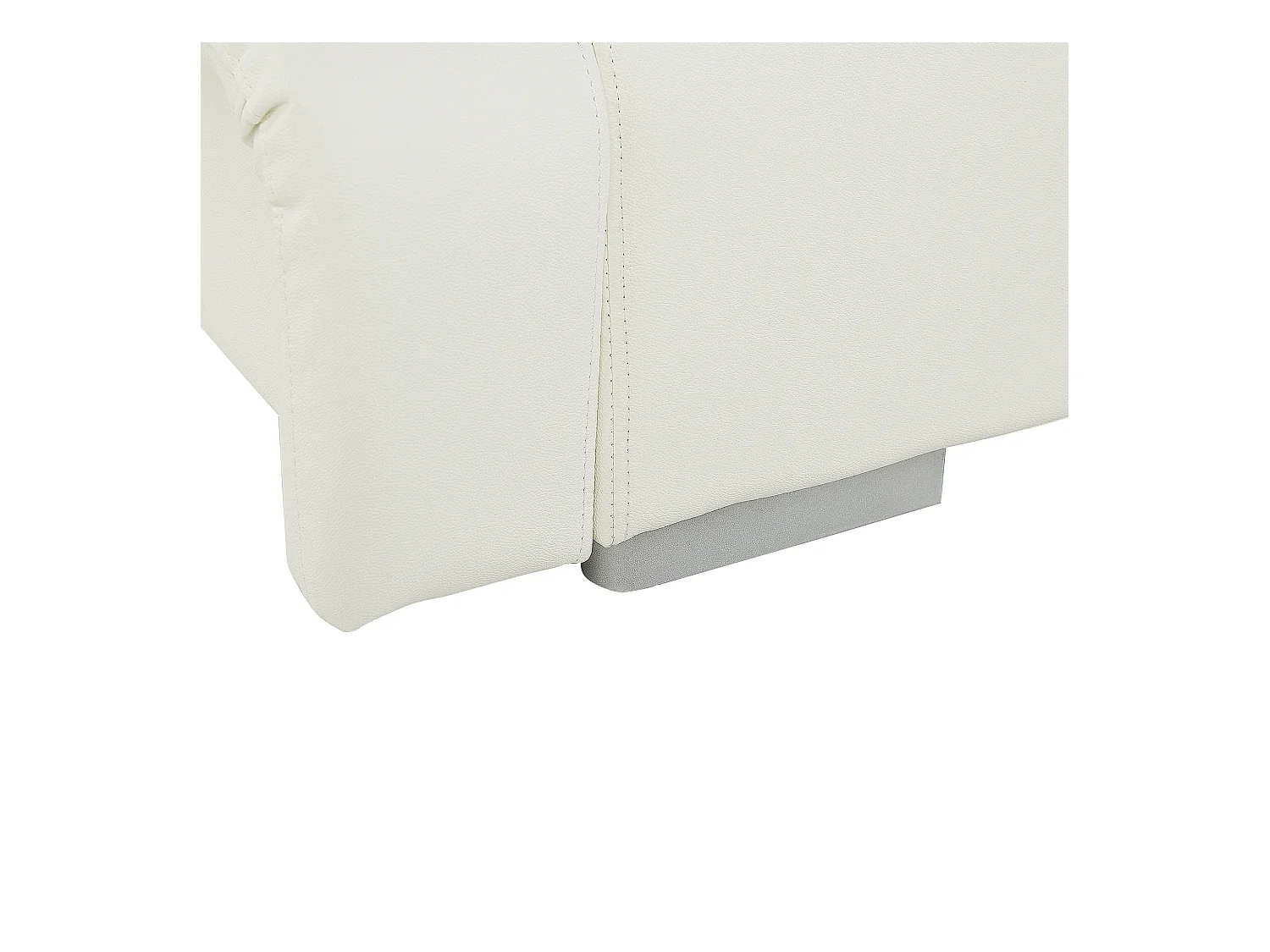 Bed Leer NANTES 140 x 200 cm Gebroken wit