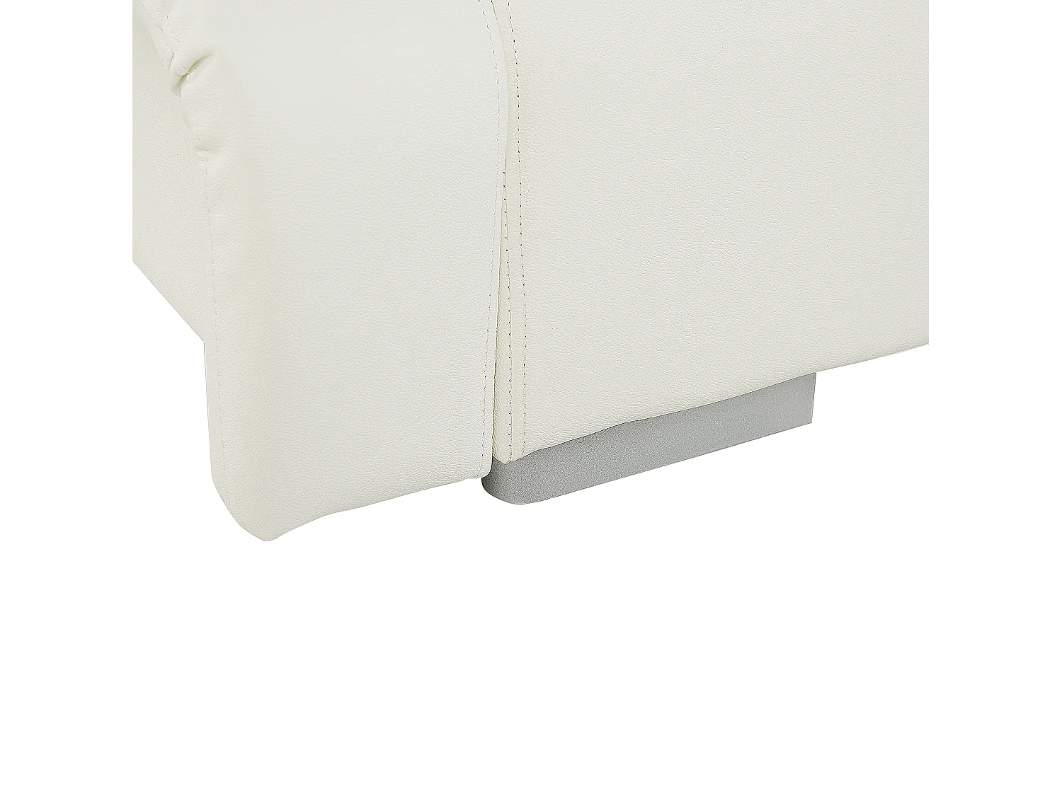 Lit avec sommier Cuir NANTES 140 x 200 cm Blanc cassé