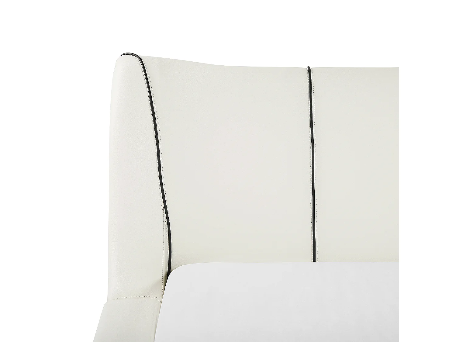 Lit avec sommier Cuir NANTES 140 x 200 cm Blanc cassé