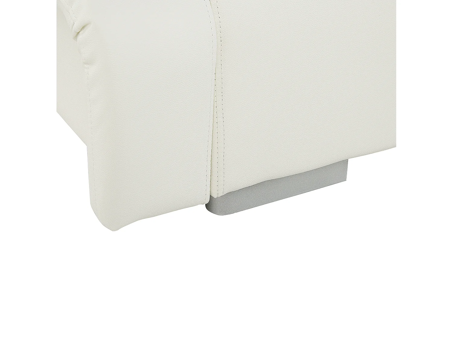 Lit avec sommier Cuir NANTES 140 x 200 cm Blanc cassé