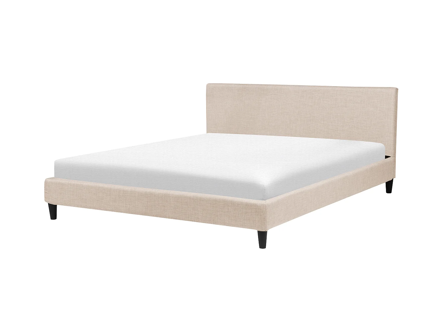 Lit avec sommier Tissu FITOU 180 x 200 cm Beige