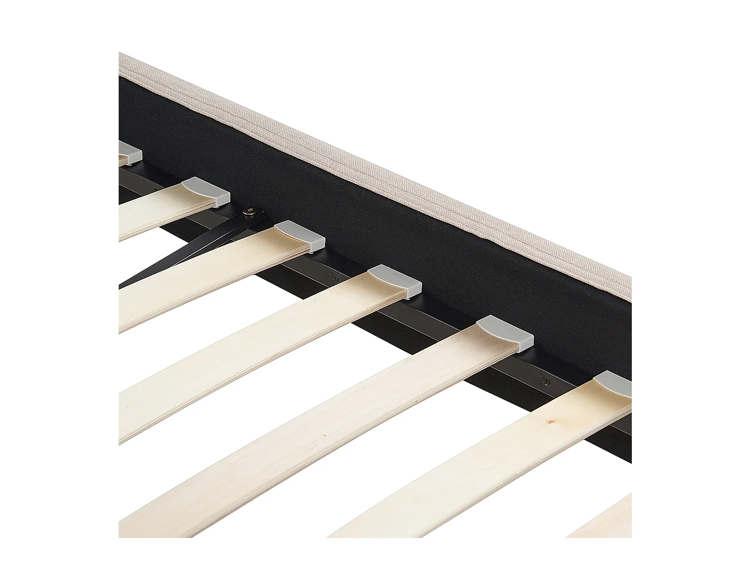 Lit avec sommier Tissu FITOU 180 x 200 cm Beige