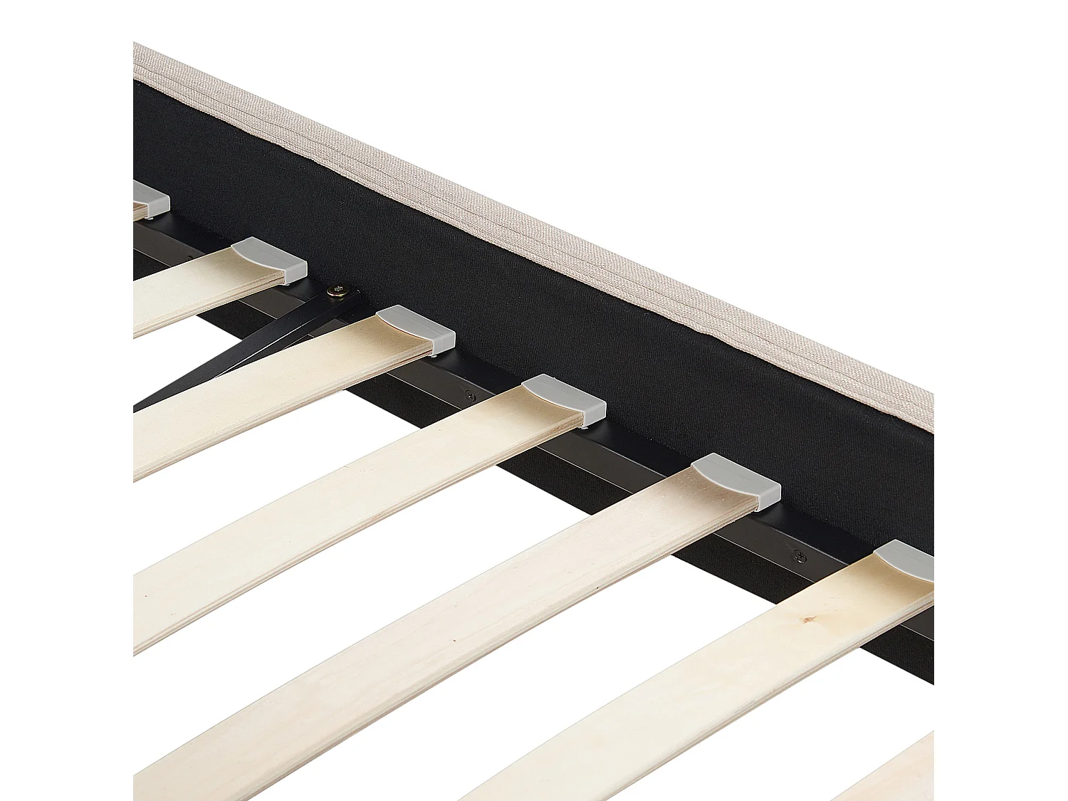 Lit avec sommier Tissu FITOU 180 x 200 cm Beige