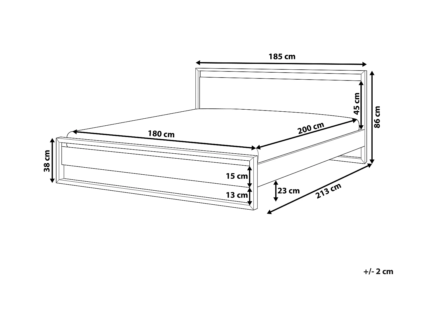Lit avec sommier Bois de pin GIULIA 180 x 200 cm Blanc