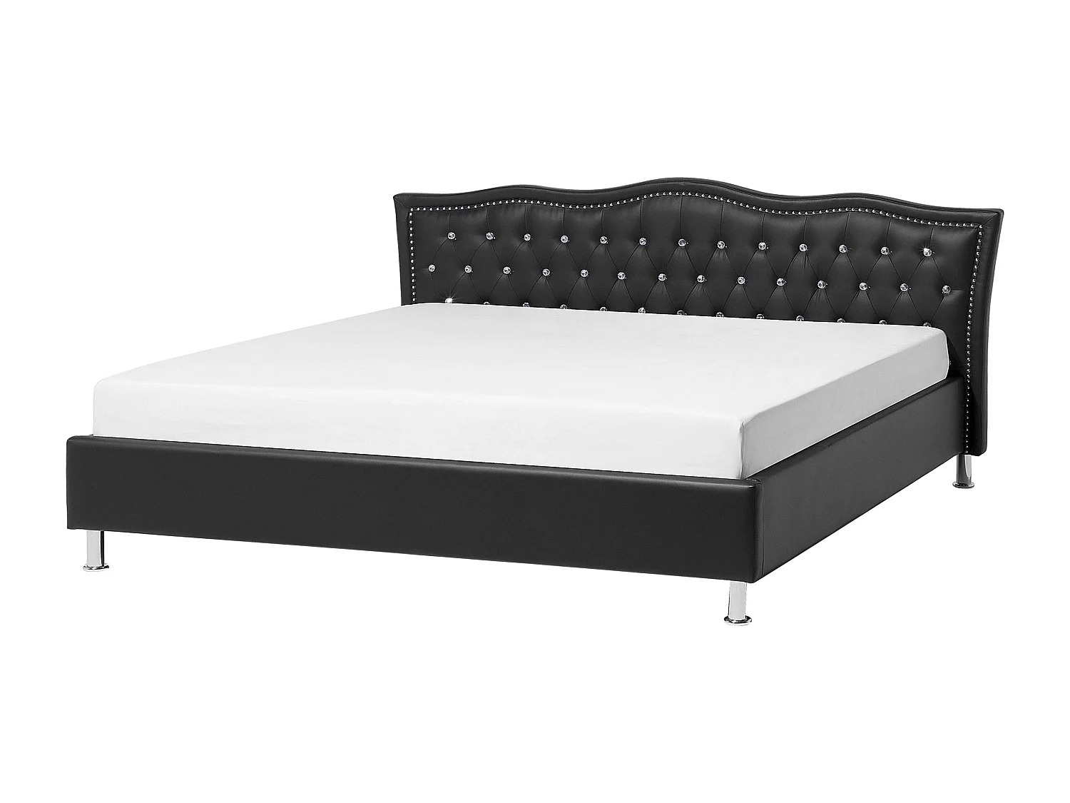 Bed Kunstleer METZ 180 x 200 cm Zwart