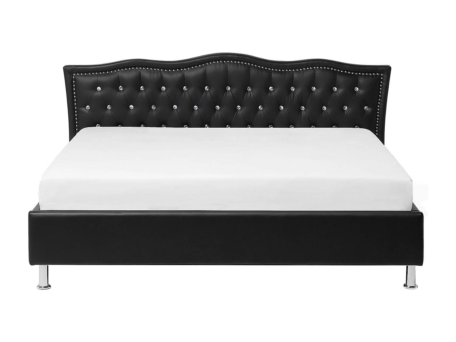 Lit avec sommier Cuir PU METZ 180 x 200 cm Noir