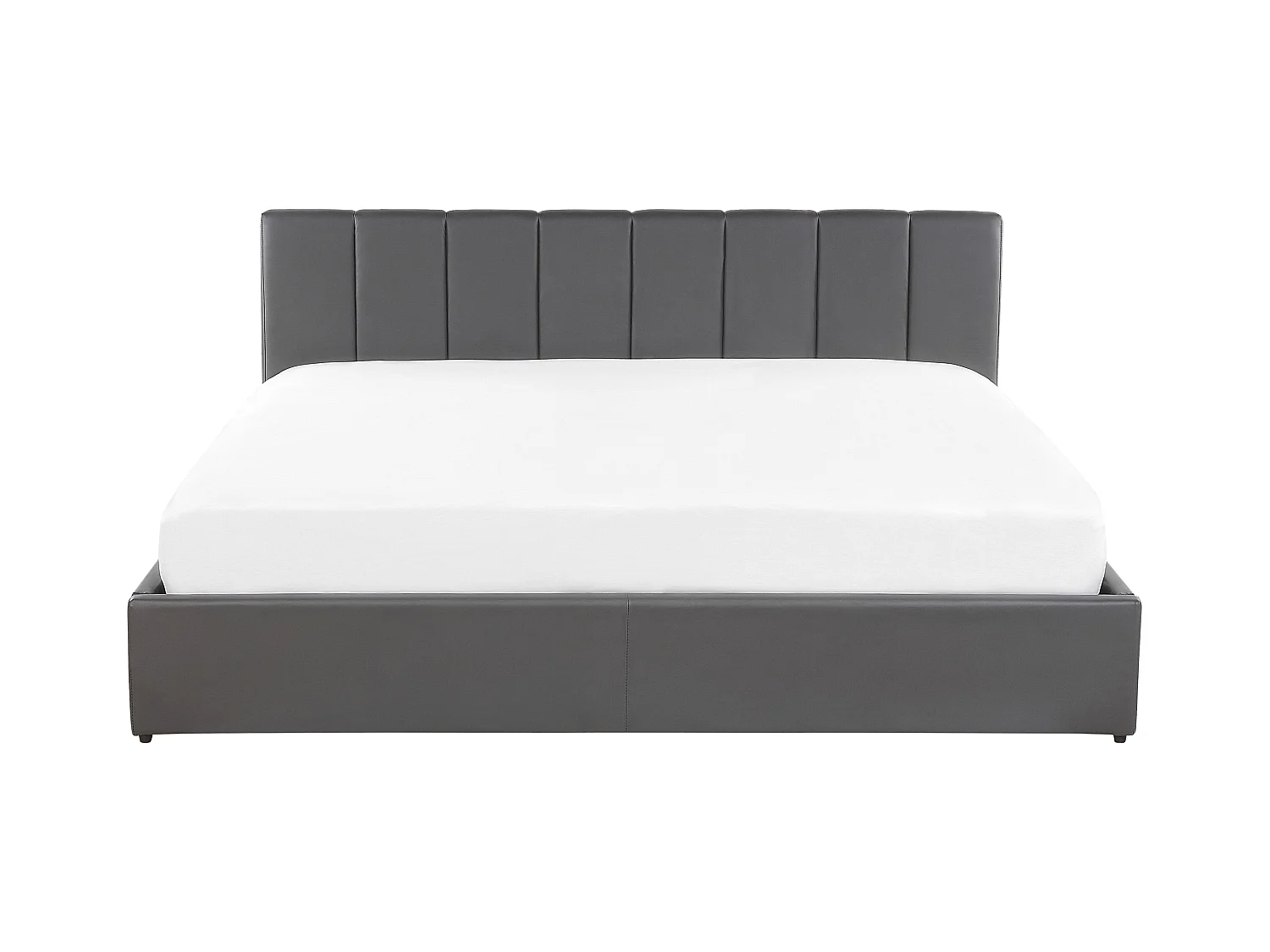 Lit ottoman Cuir PU DREUX 180 x 200 cm Gris foncé