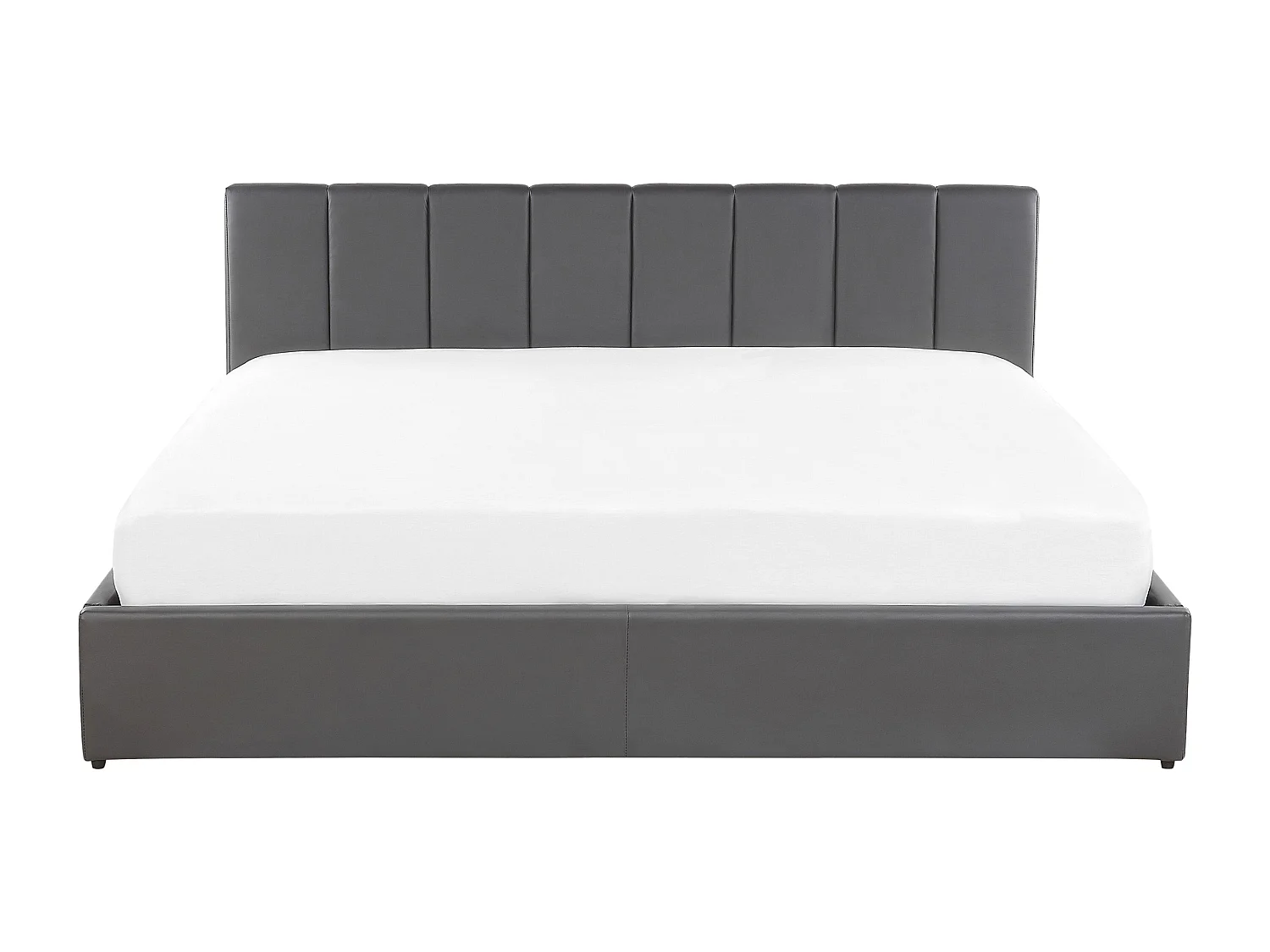 Letto con ottomano Pelle sintetica DREUX 180 x 200 cm Grigio scuro