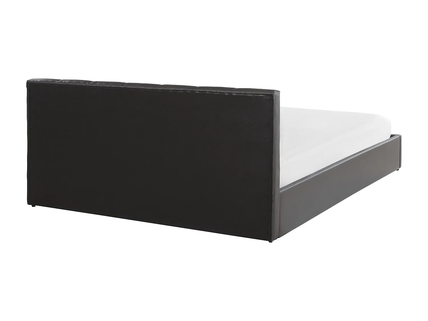 Lit ottoman Cuir PU DREUX 180 x 200 cm Gris foncé