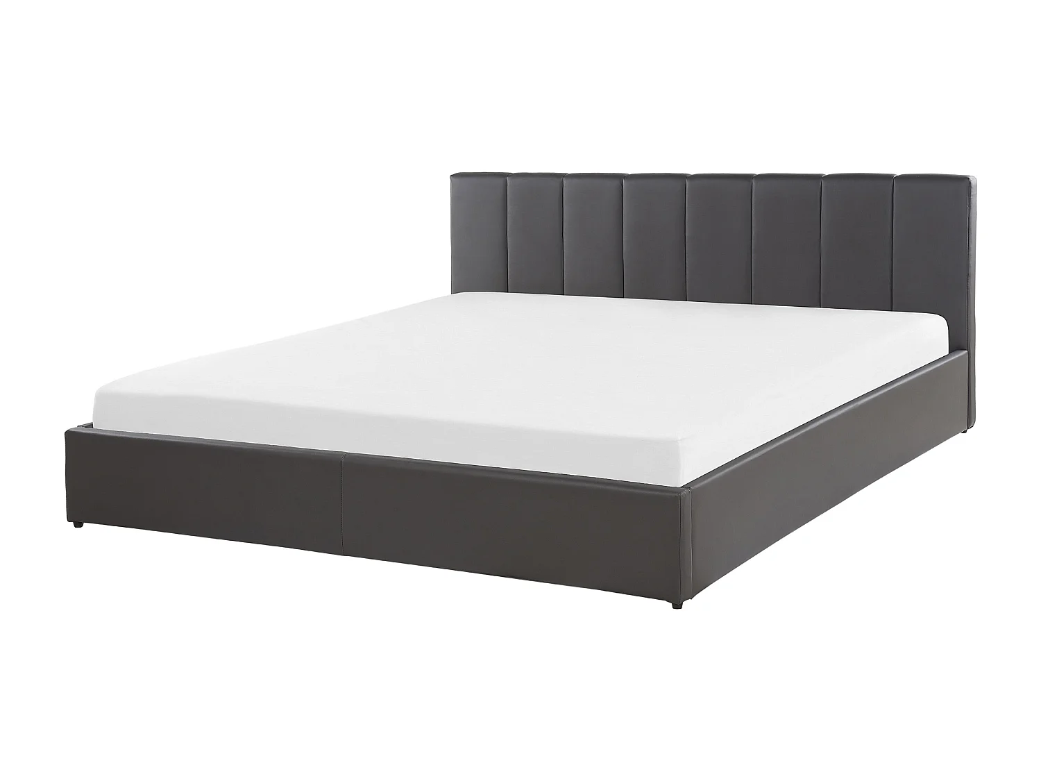 Lit ottoman Cuir PU DREUX 180 x 200 cm Gris foncé