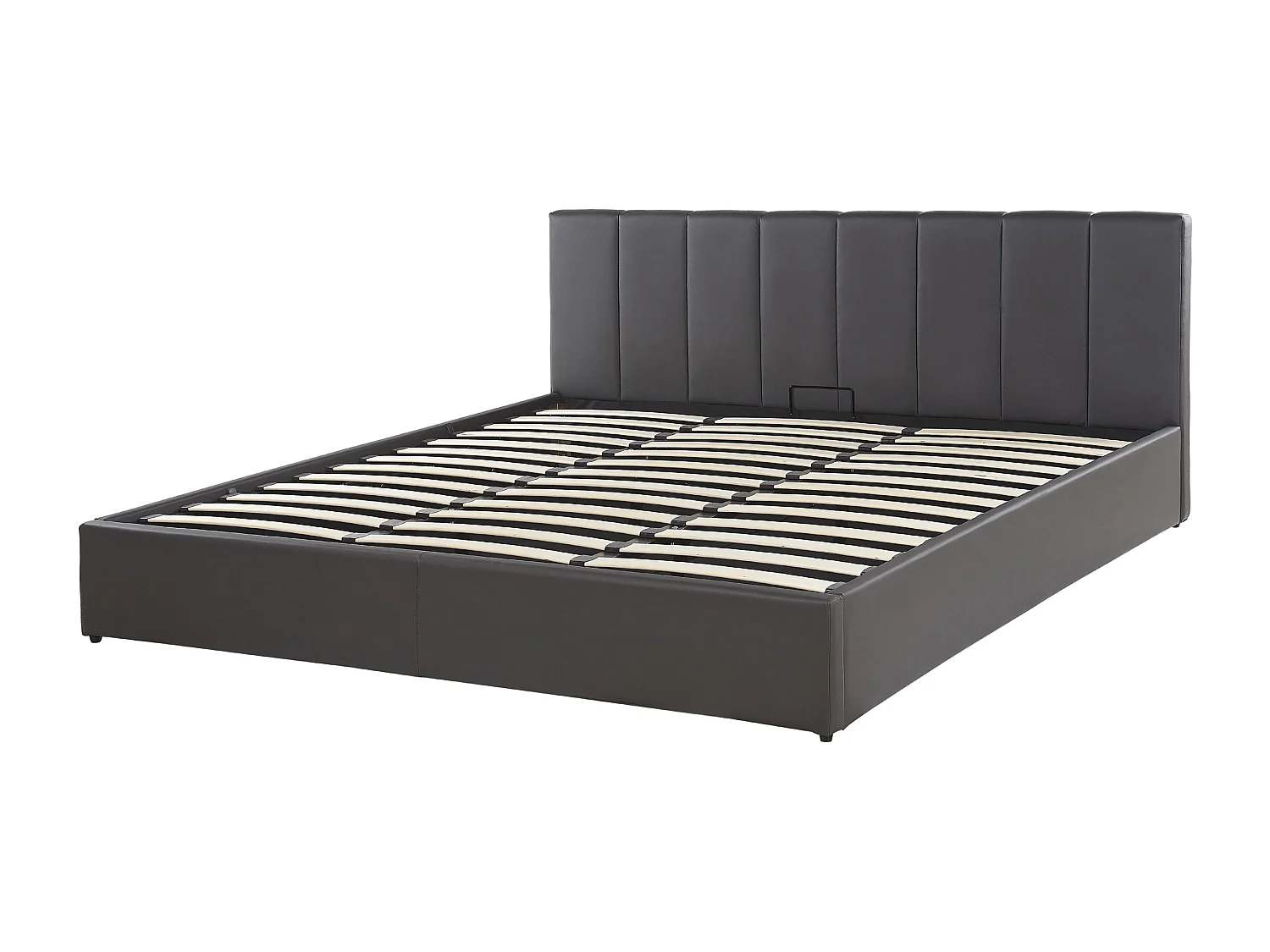 Lit ottoman Cuir PU DREUX 180 x 200 cm Gris foncé