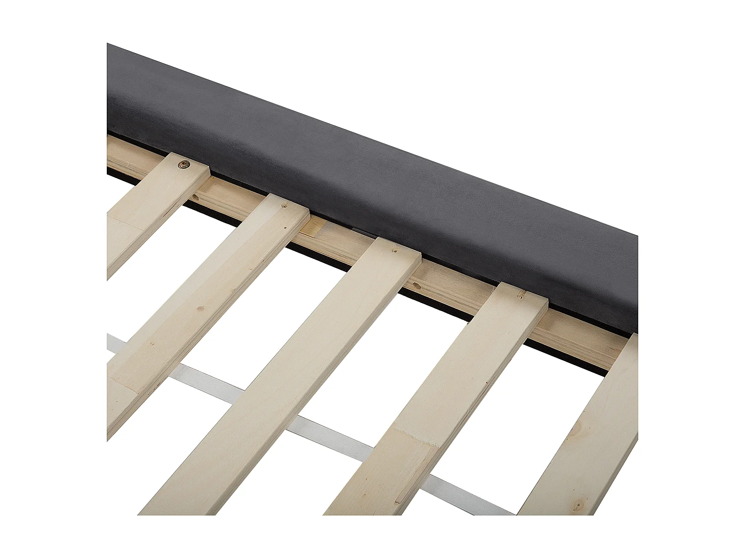 Lit avec sommier Velours LANNION 160 x 200 cm Gris foncé