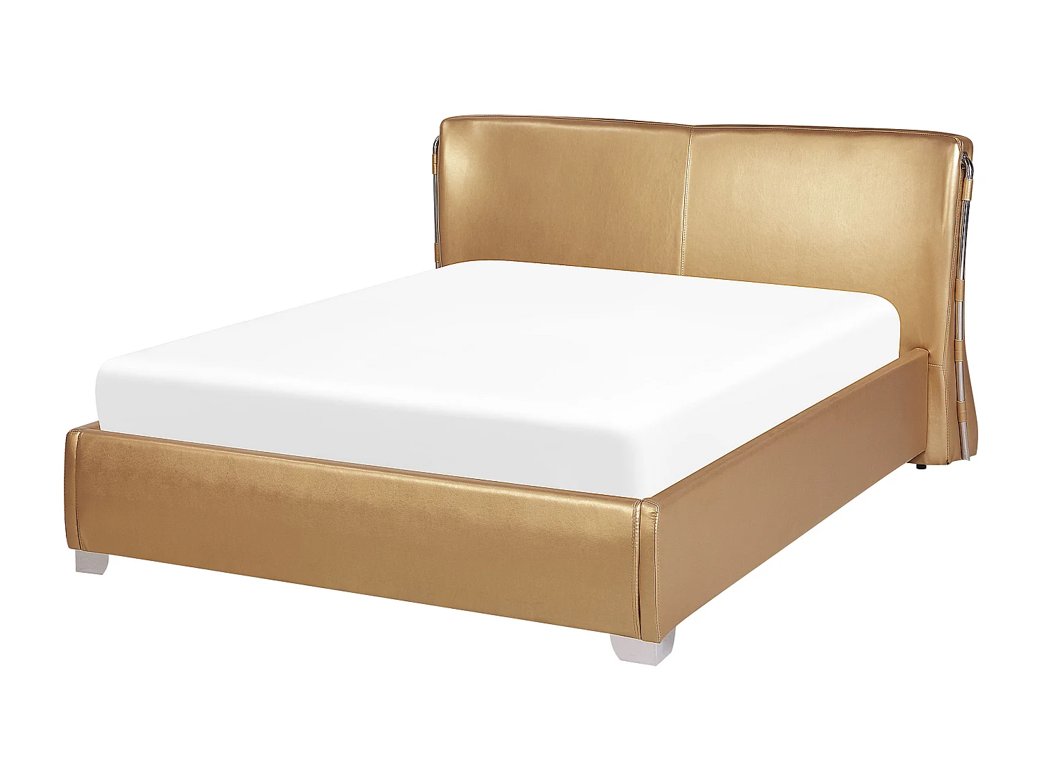 Extravagantes Lederbett in Gold 140x200 cm Paris
