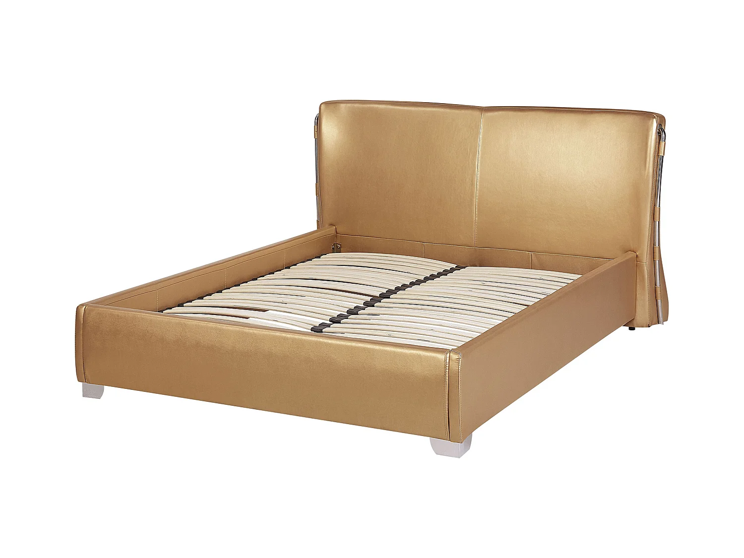 Extravagantes Lederbett in Gold 140x200 cm Paris