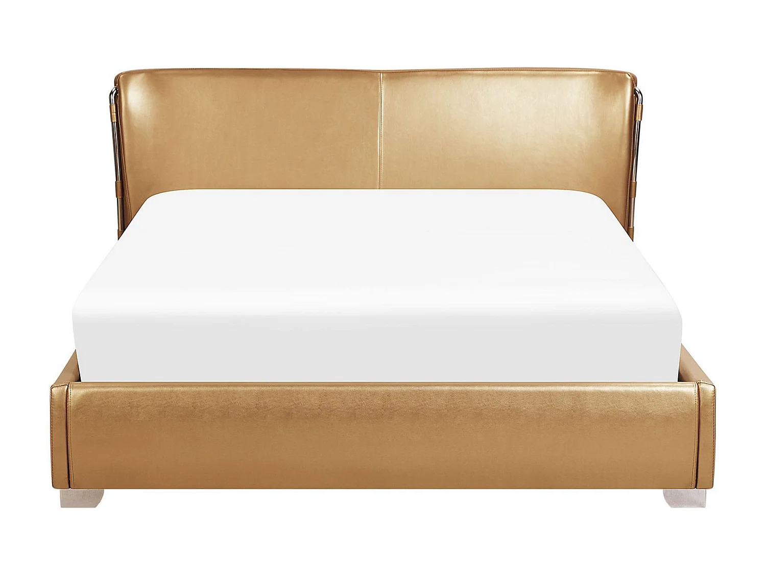 Extravagantes Lederbett in Gold 140x200 cm Paris
