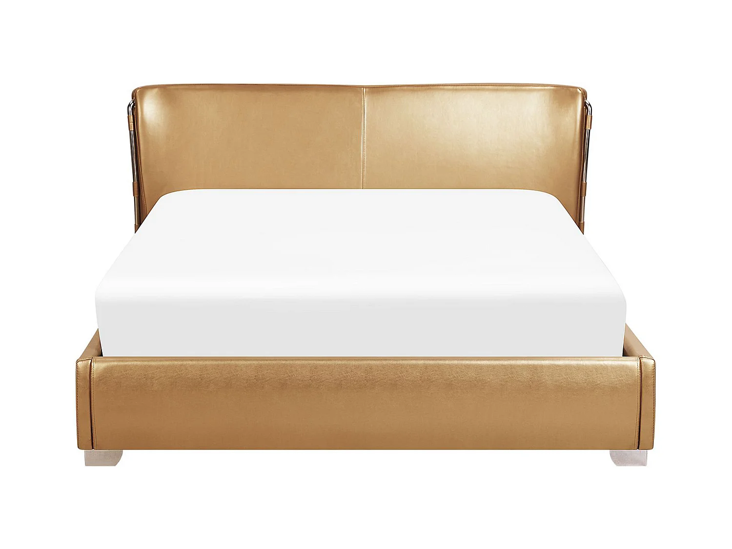 Extravagantes Lederbett in Gold 140x200 cm Paris