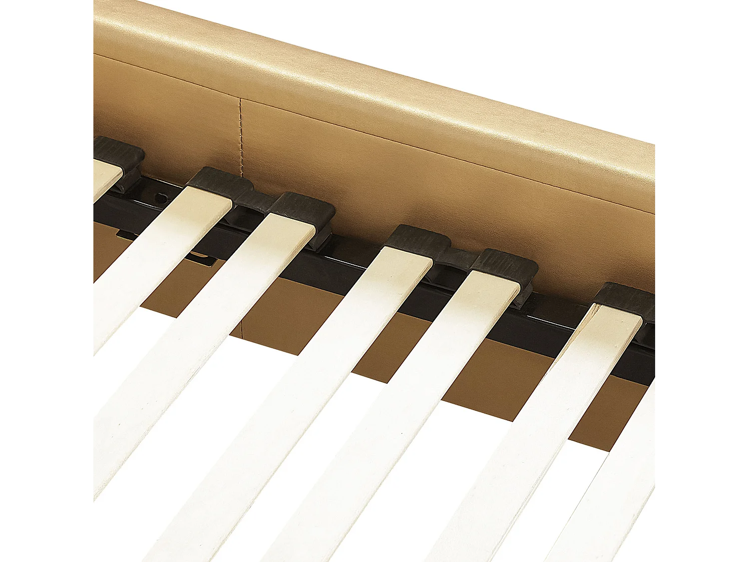 Lit avec sommier Cuir PARIS 140 x 200 cm Doré