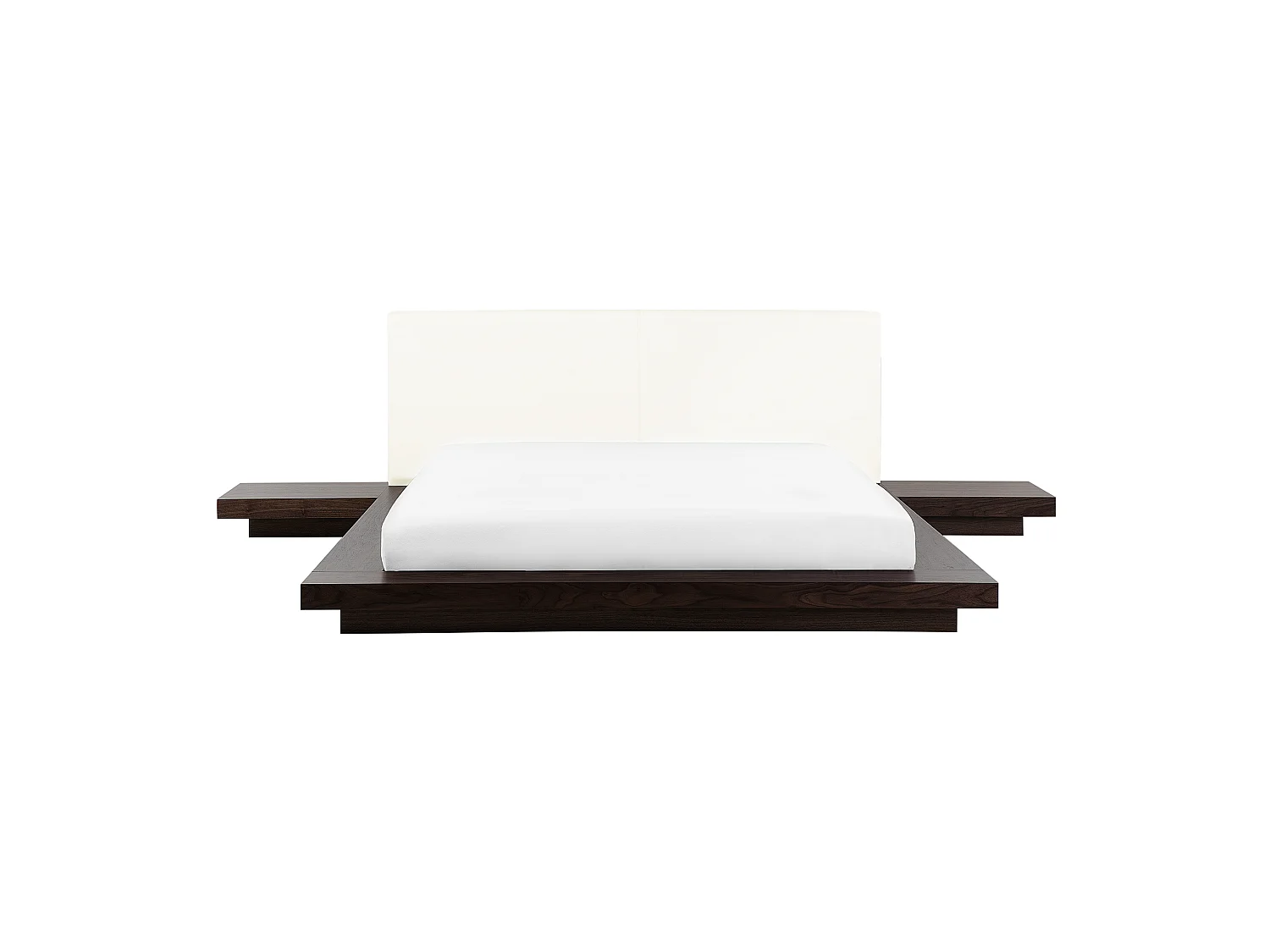 Lit avec sommier Cuir PU ZEN 180 x 200 cm Frêne foncé