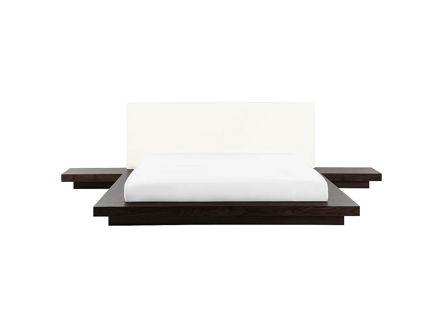 Lit avec sommier Cuir PU ZEN 180 x 200 cm Frêne foncé