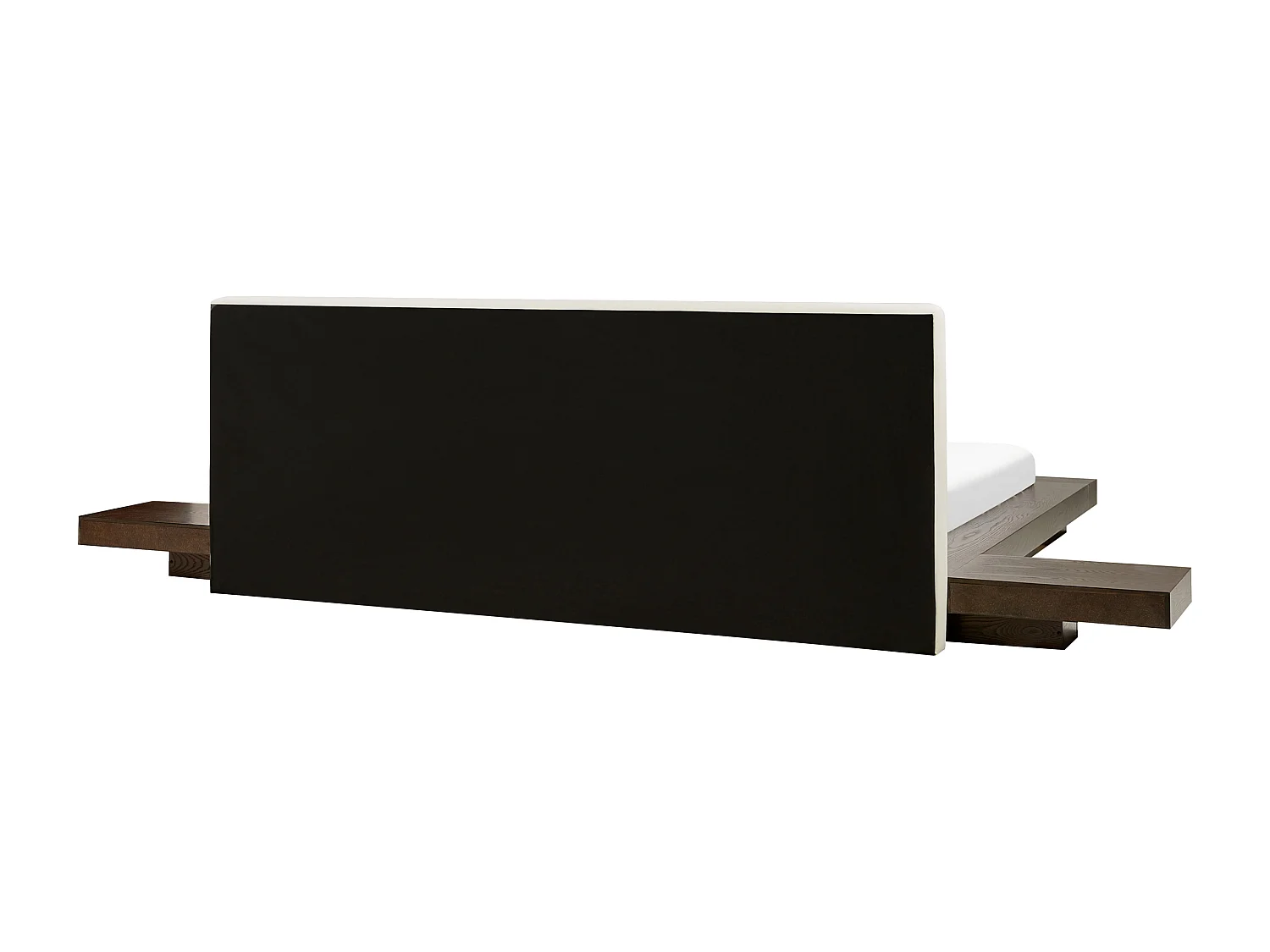 Lit avec sommier Cuir PU ZEN 180 x 200 cm Frêne foncé