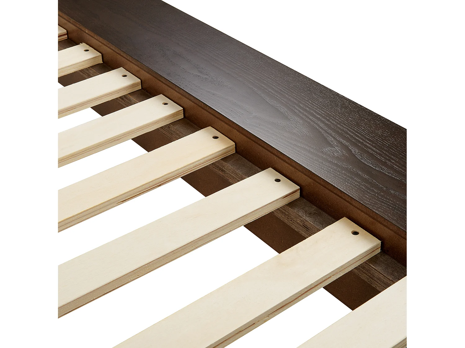 Lit avec sommier Cuir PU ZEN 180 x 200 cm Frêne foncé