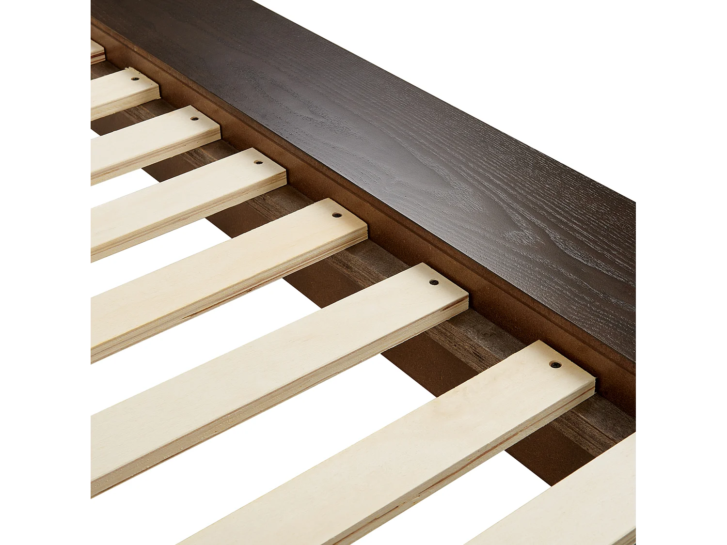 Modernes Bett im japanischen Stil Lattenrost 180x200 cm dunkler Holzfarbton Zen