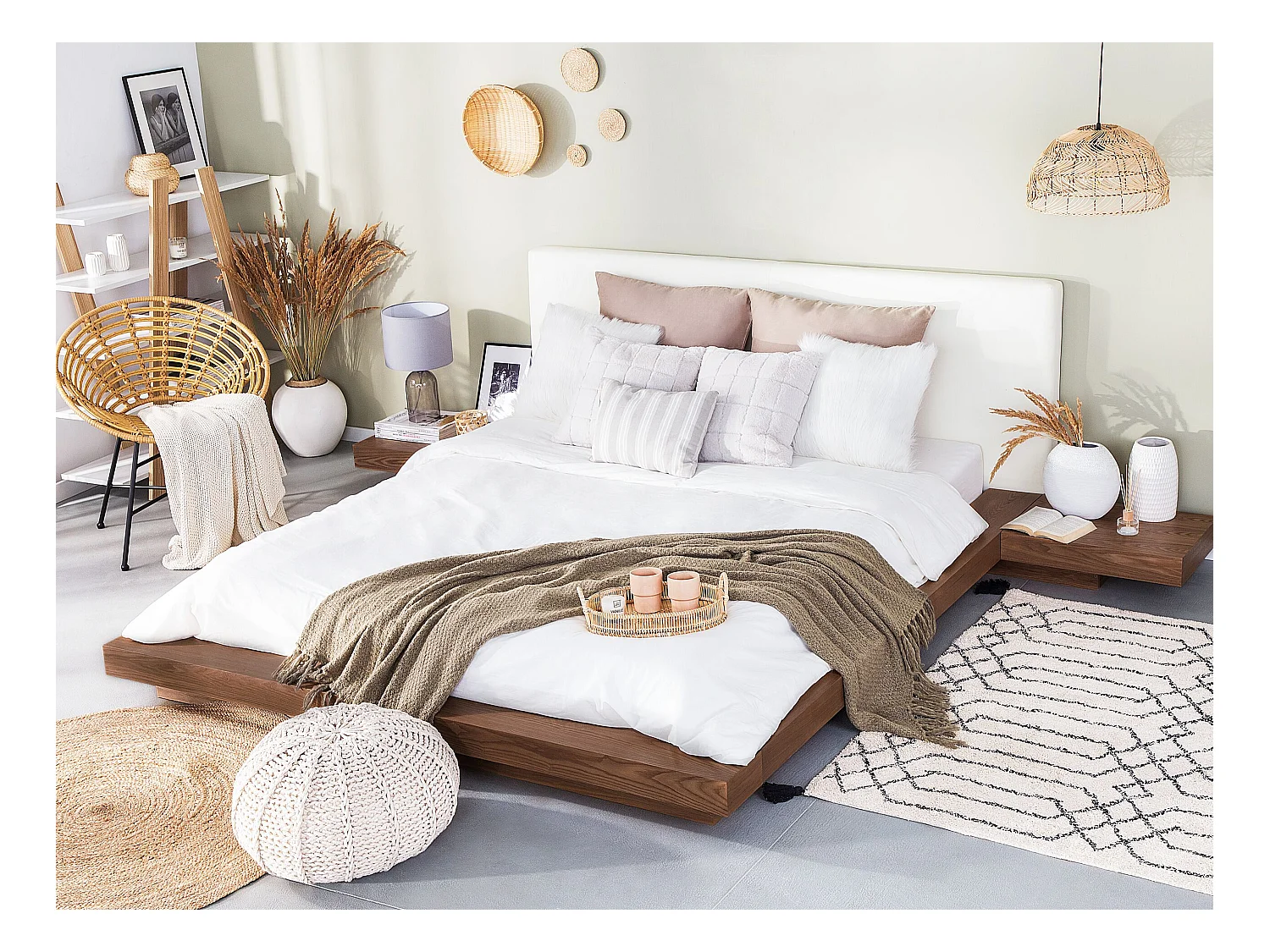 Letto Legno ZEN 160 x 200 cm Frassino marrone