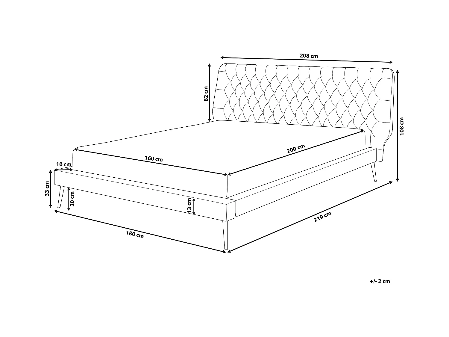 Lit avec sommier Cuir PU ESSONNE 160 x 200 cm Gris