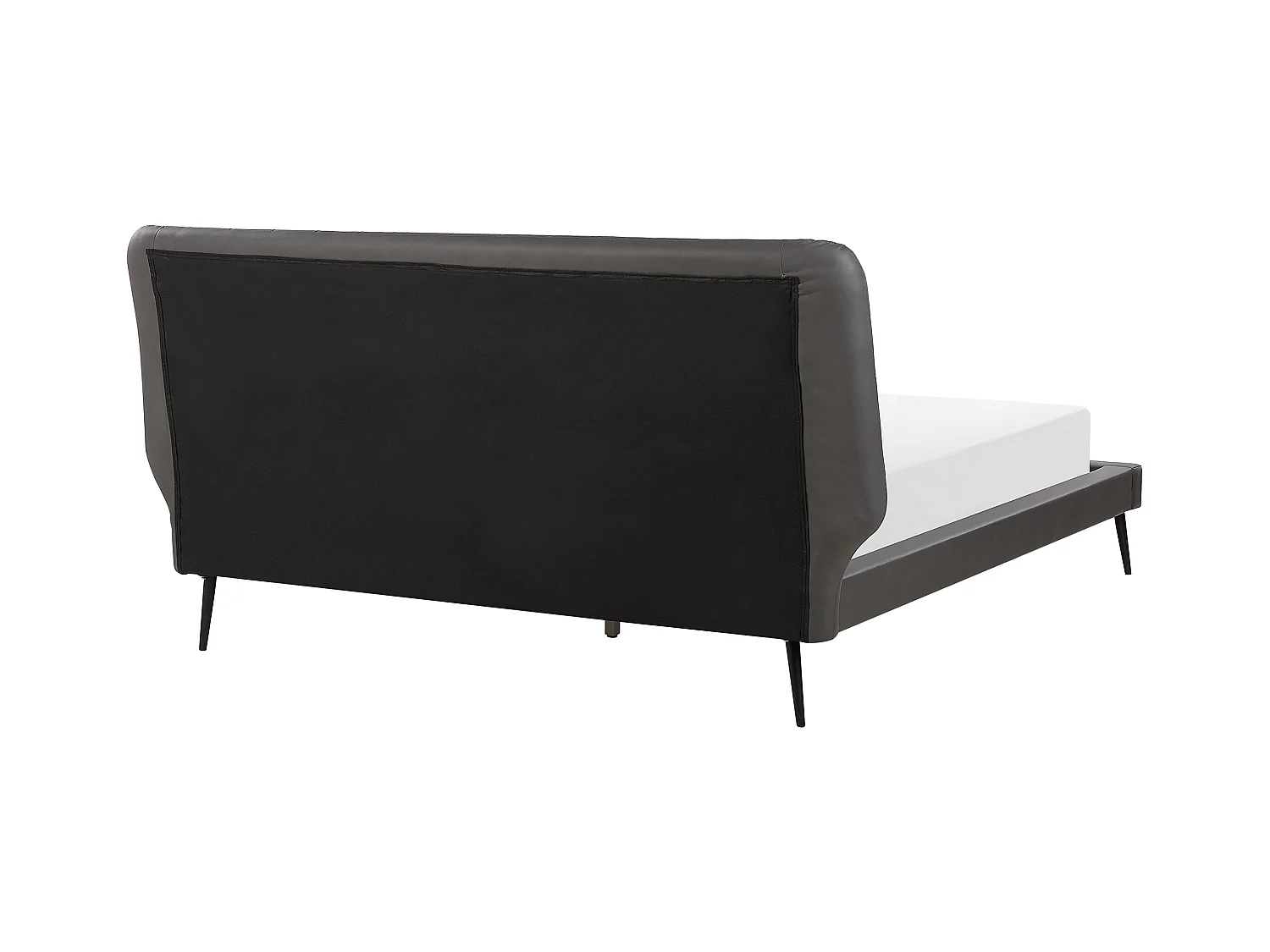 Lit avec sommier Cuir PU ESSONNE 160 x 200 cm Gris