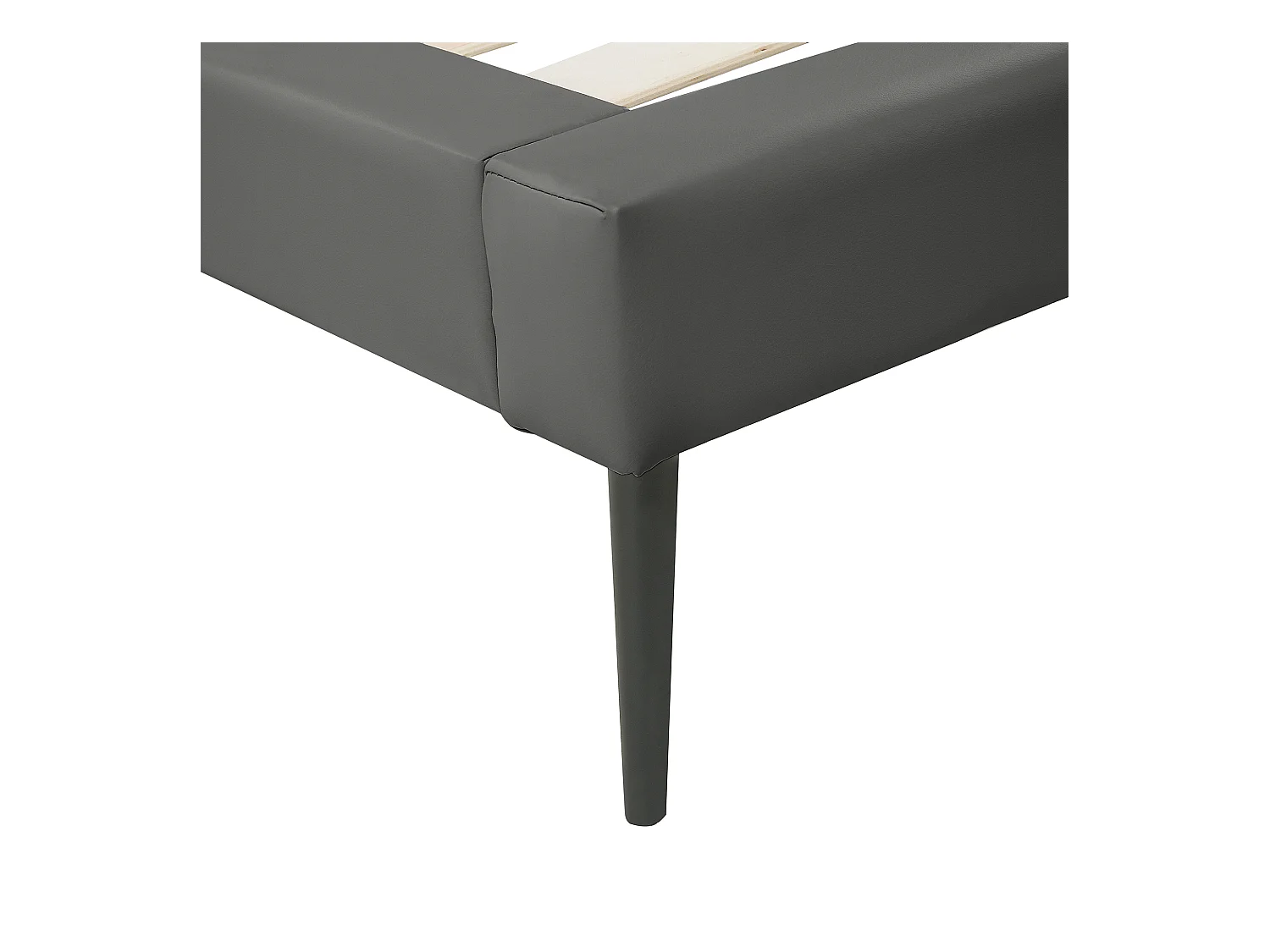 Lit avec sommier Cuir PU ESSONNE 160 x 200 cm Gris