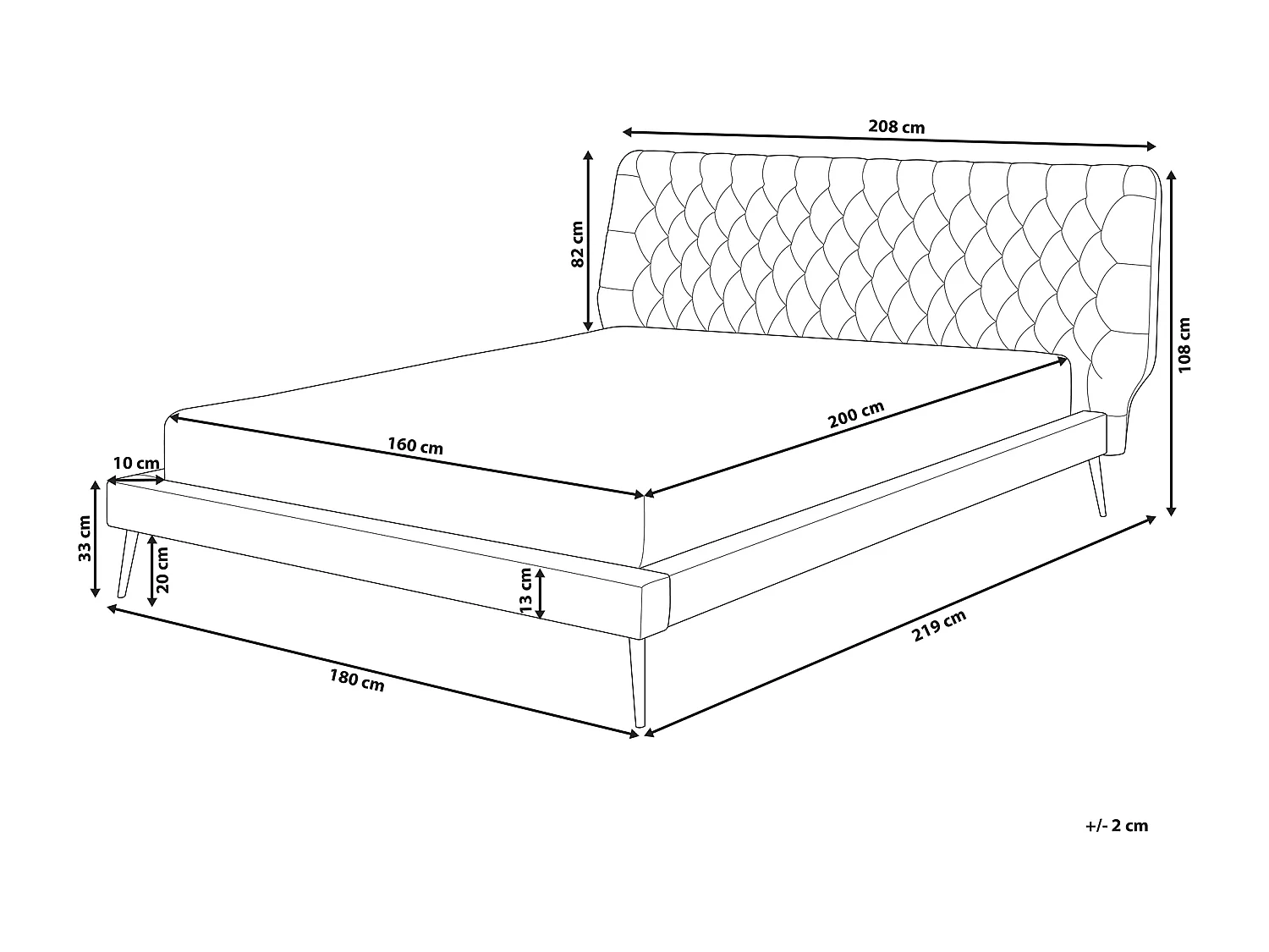 Bed Kunstleer ESSONNE 160 x 200 cm Grijs